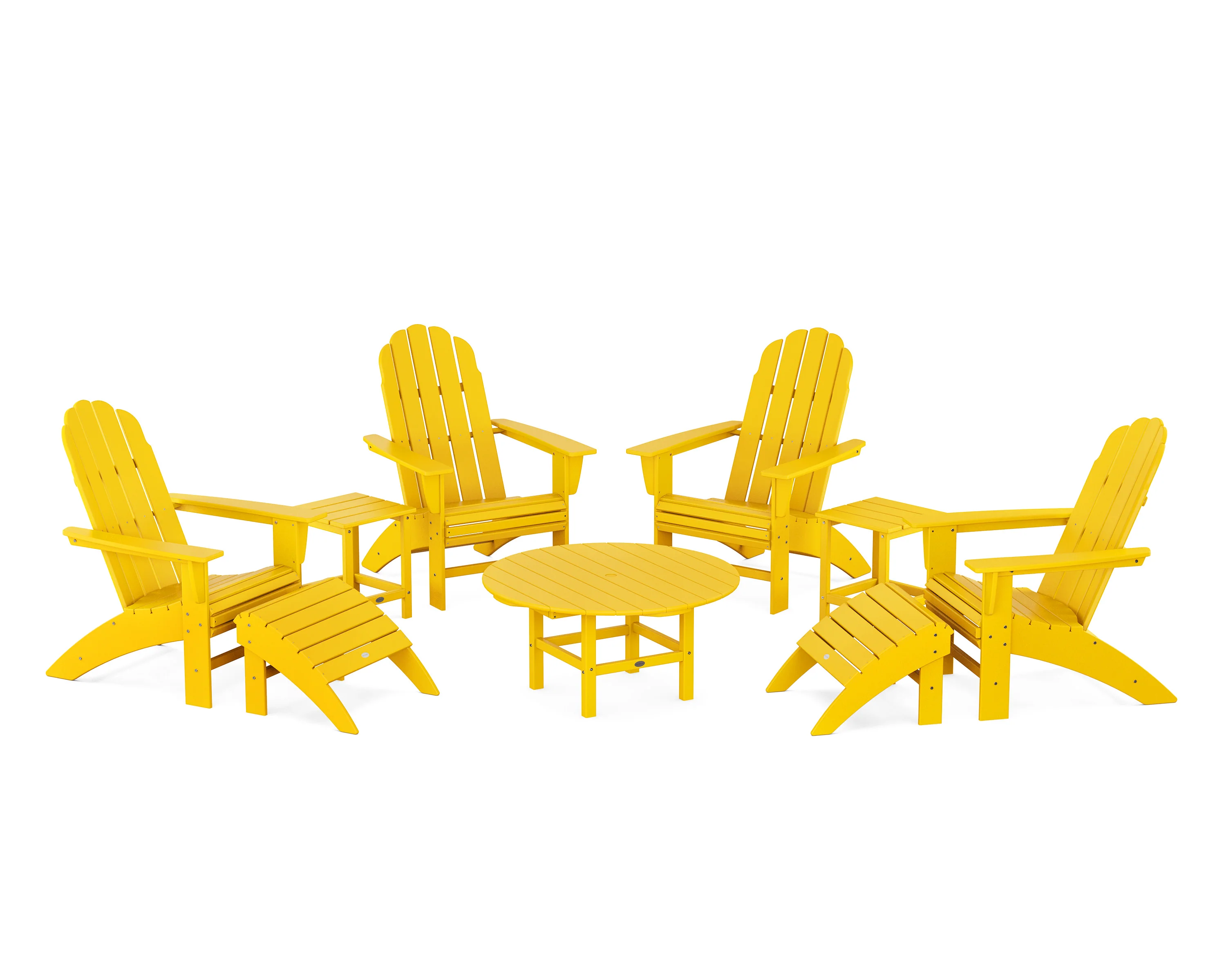 Vineyard Curveback Adirondack Chair 9-Piece Conversation Set - Image 11