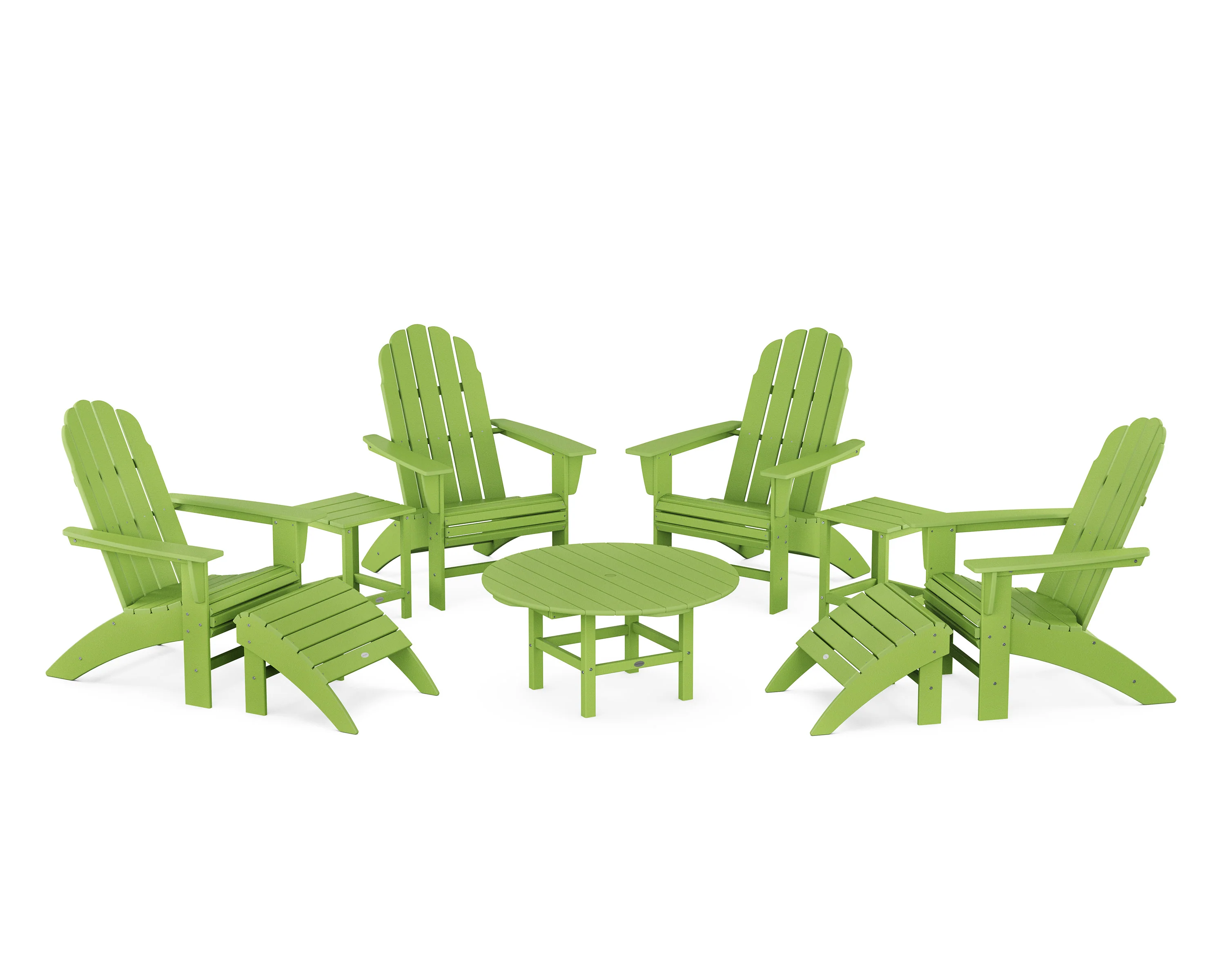 Vineyard Curveback Adirondack Chair 9-Piece Conversation Set - Image 12