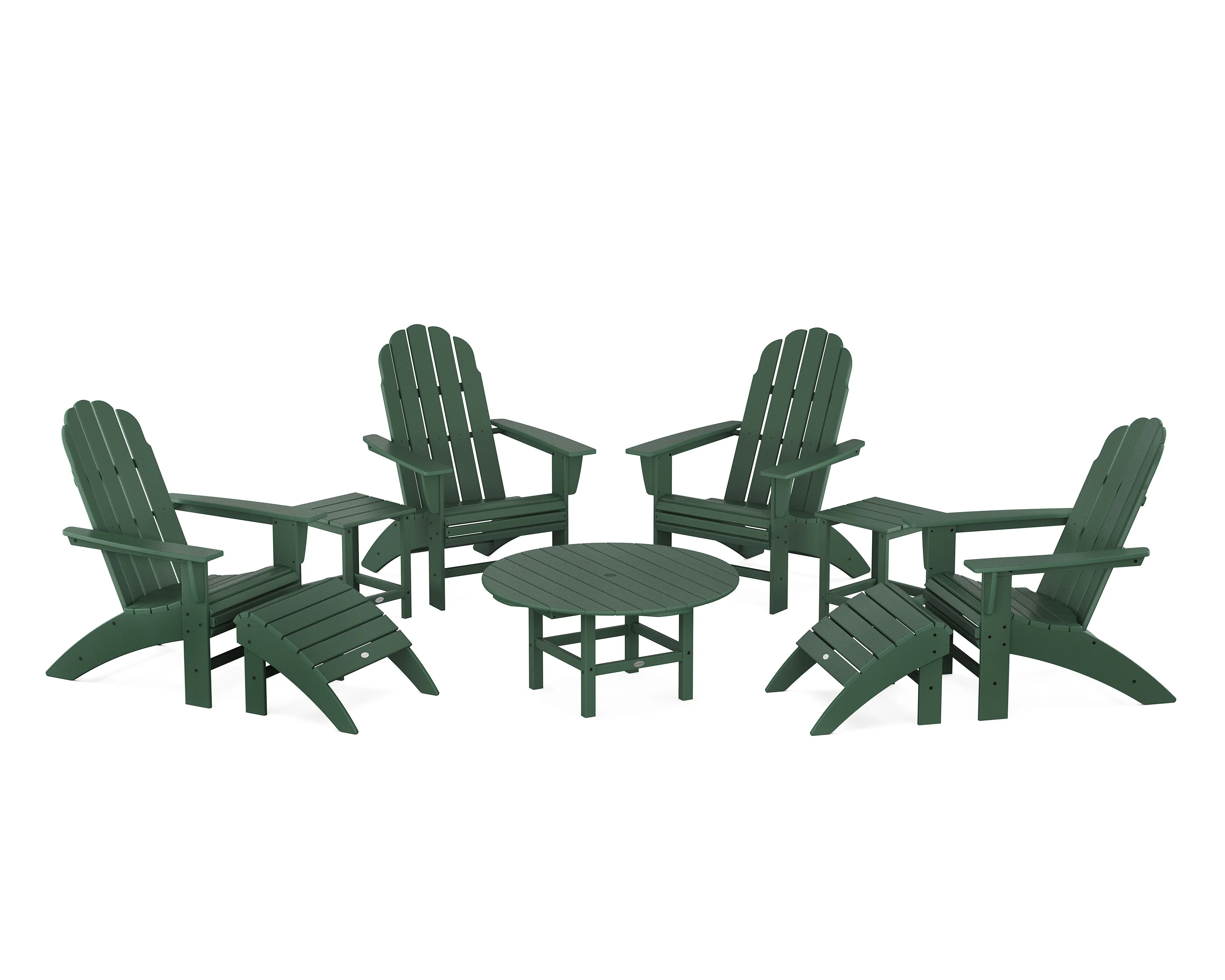 Vineyard Curveback Adirondack Chair 9-Piece Conversation Set - Image 14