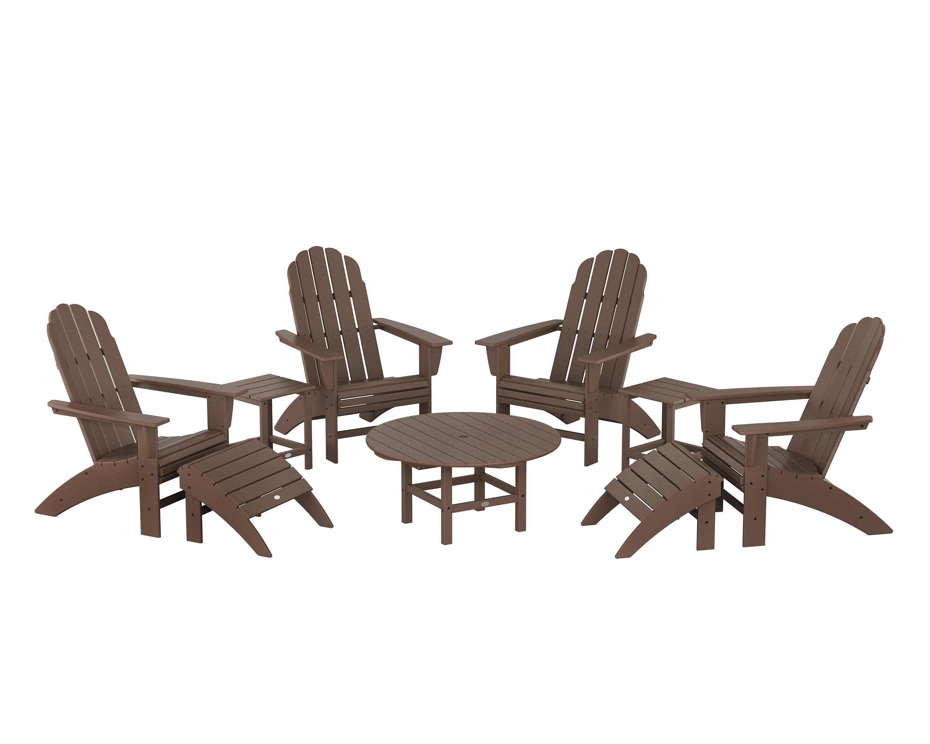 Vineyard Curveback Adirondack Chair 9-Piece Conversation Set - Image 4