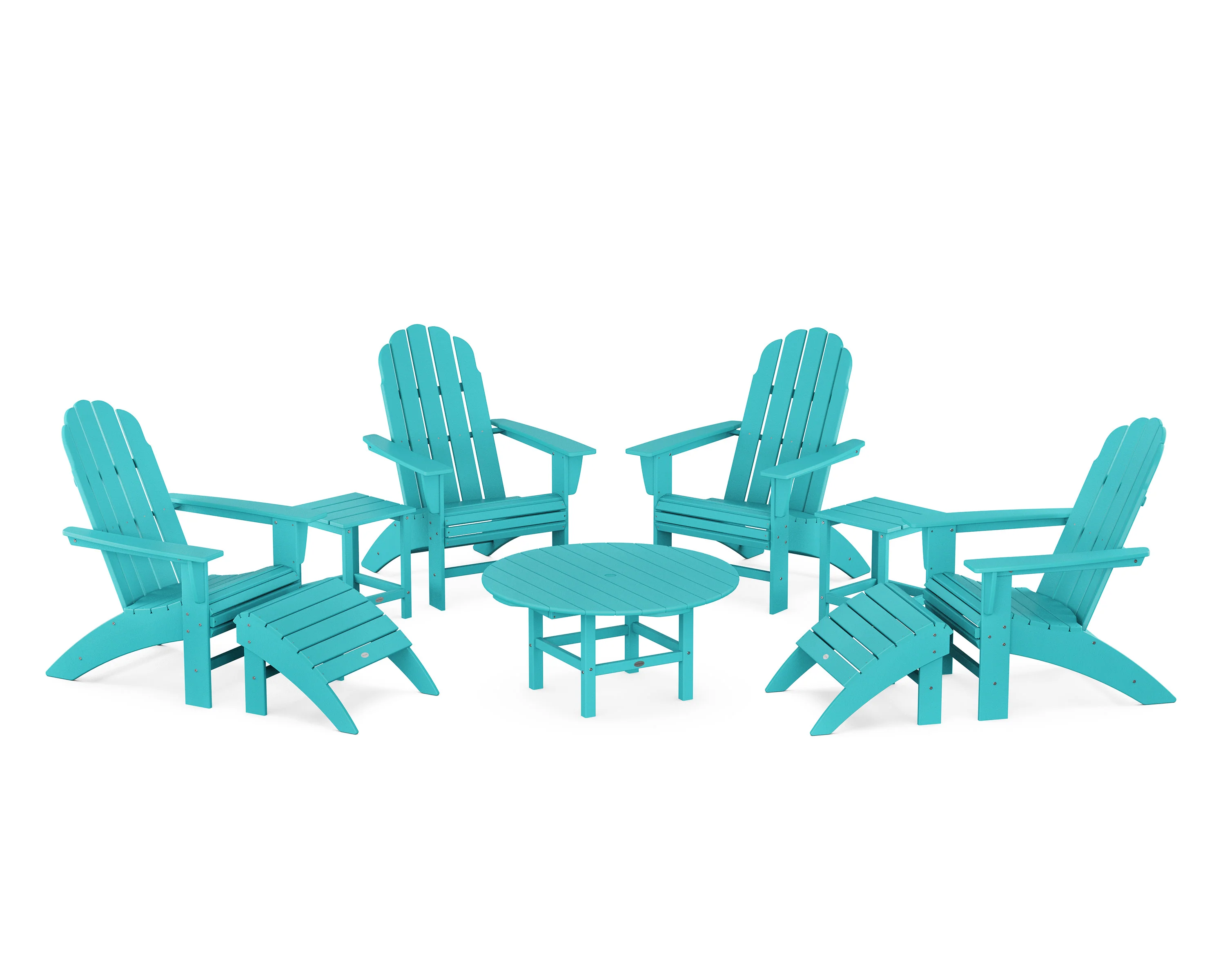 Vineyard Curveback Adirondack Chair 9-Piece Conversation Set - Image 5