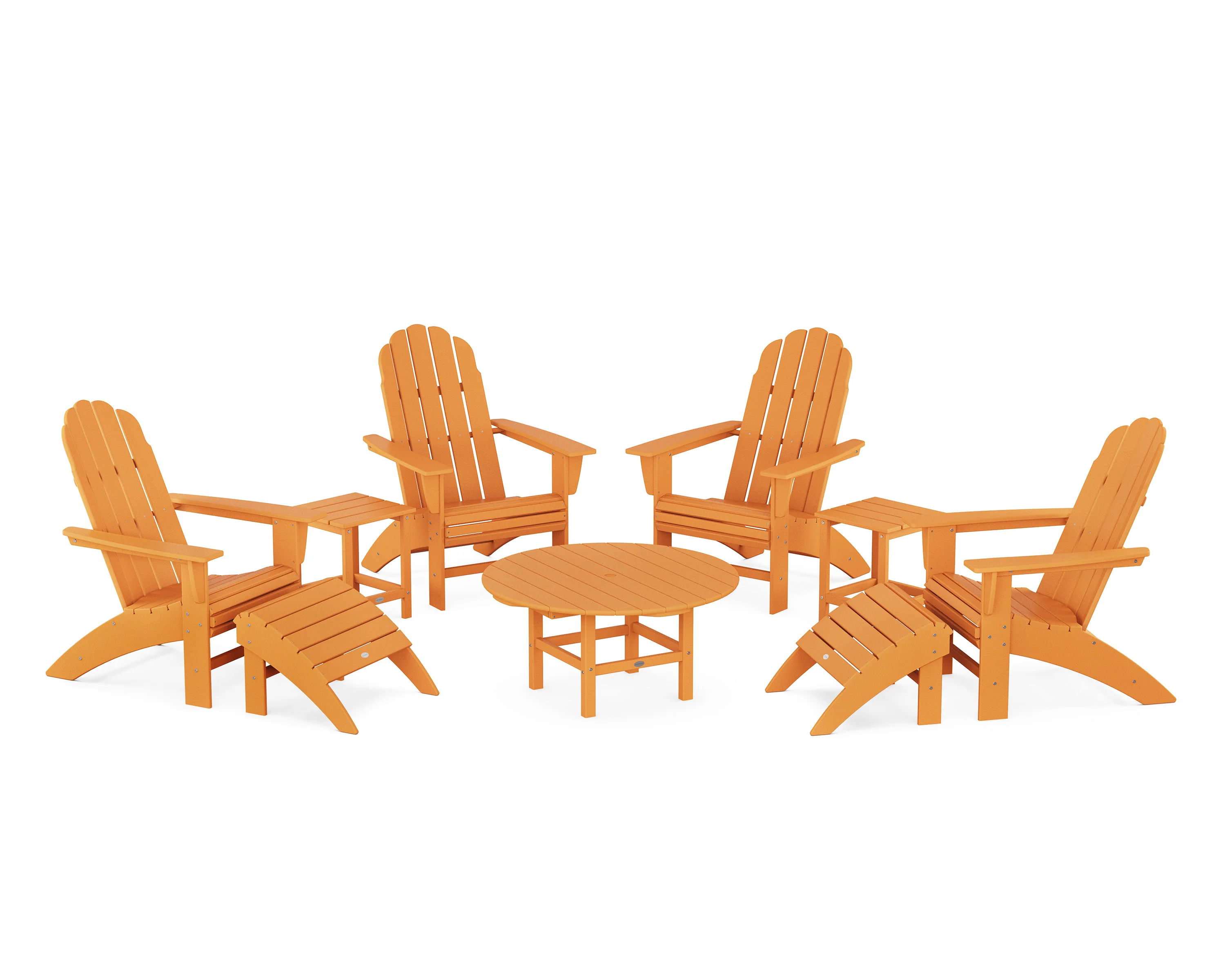 Vineyard Curveback Adirondack Chair 9-Piece Conversation Set - Image 7