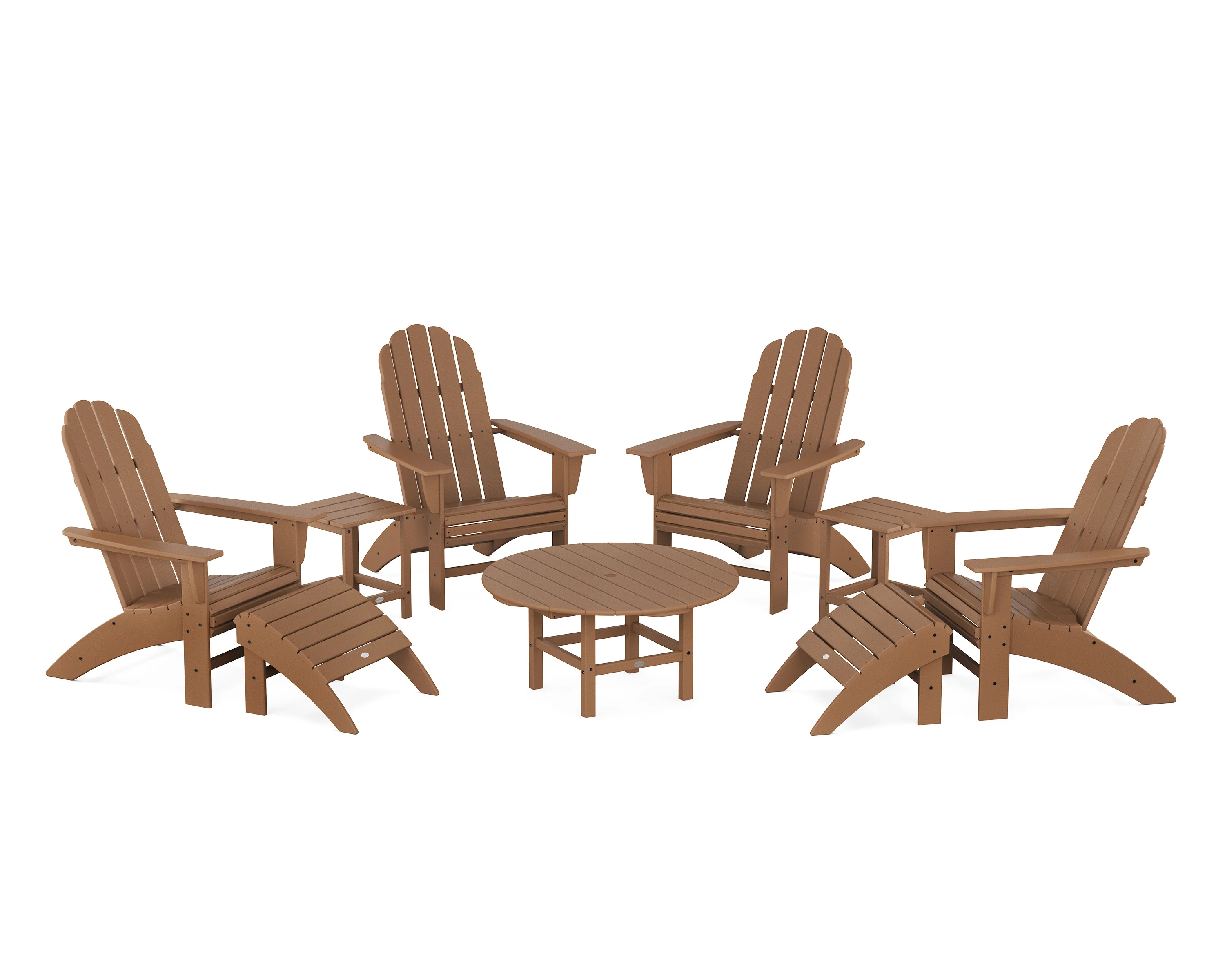 Vineyard Curveback Adirondack Chair 9-Piece Conversation Set - Image 8