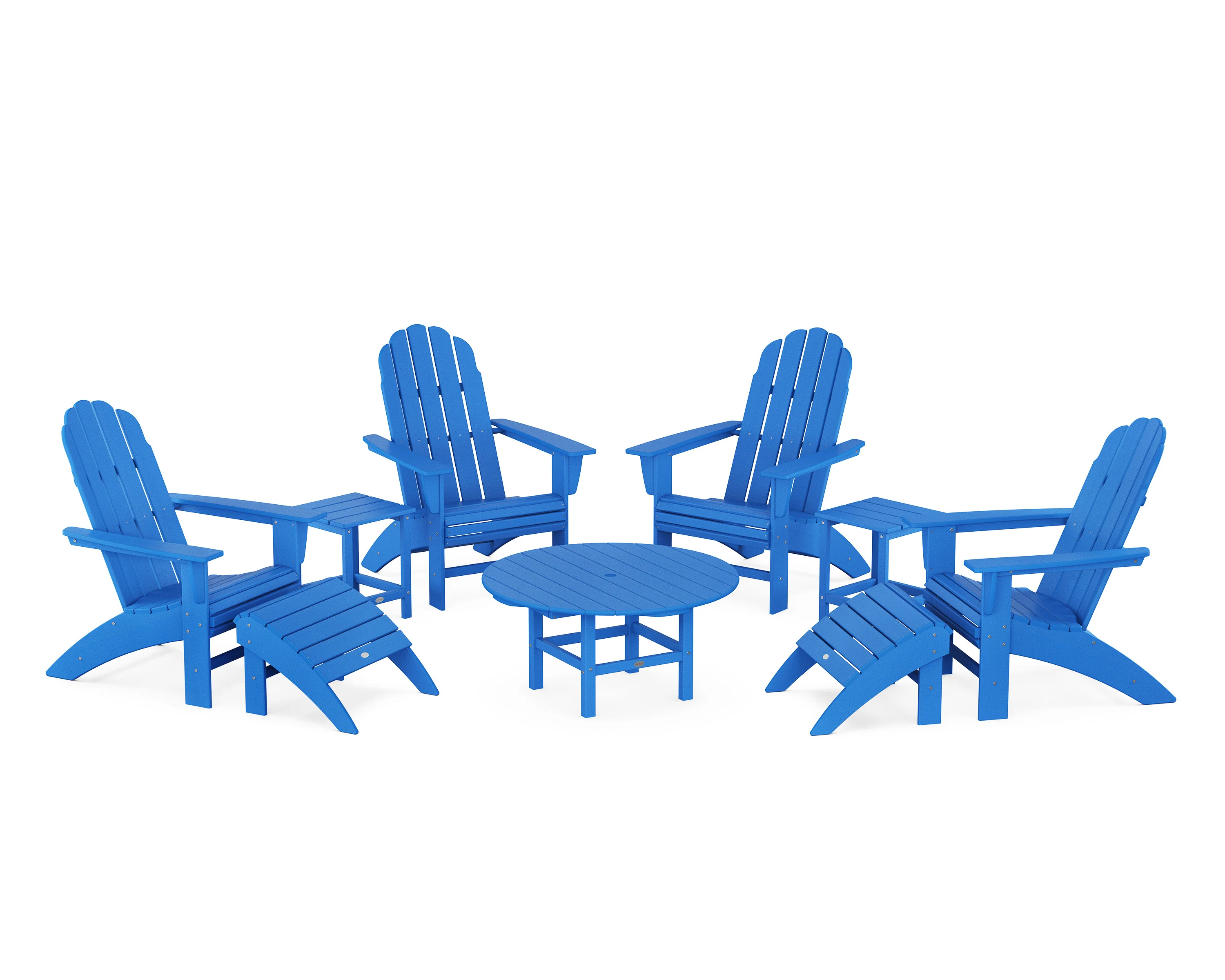 Vineyard Curveback Adirondack Chair 9-Piece Conversation Set - Image 9