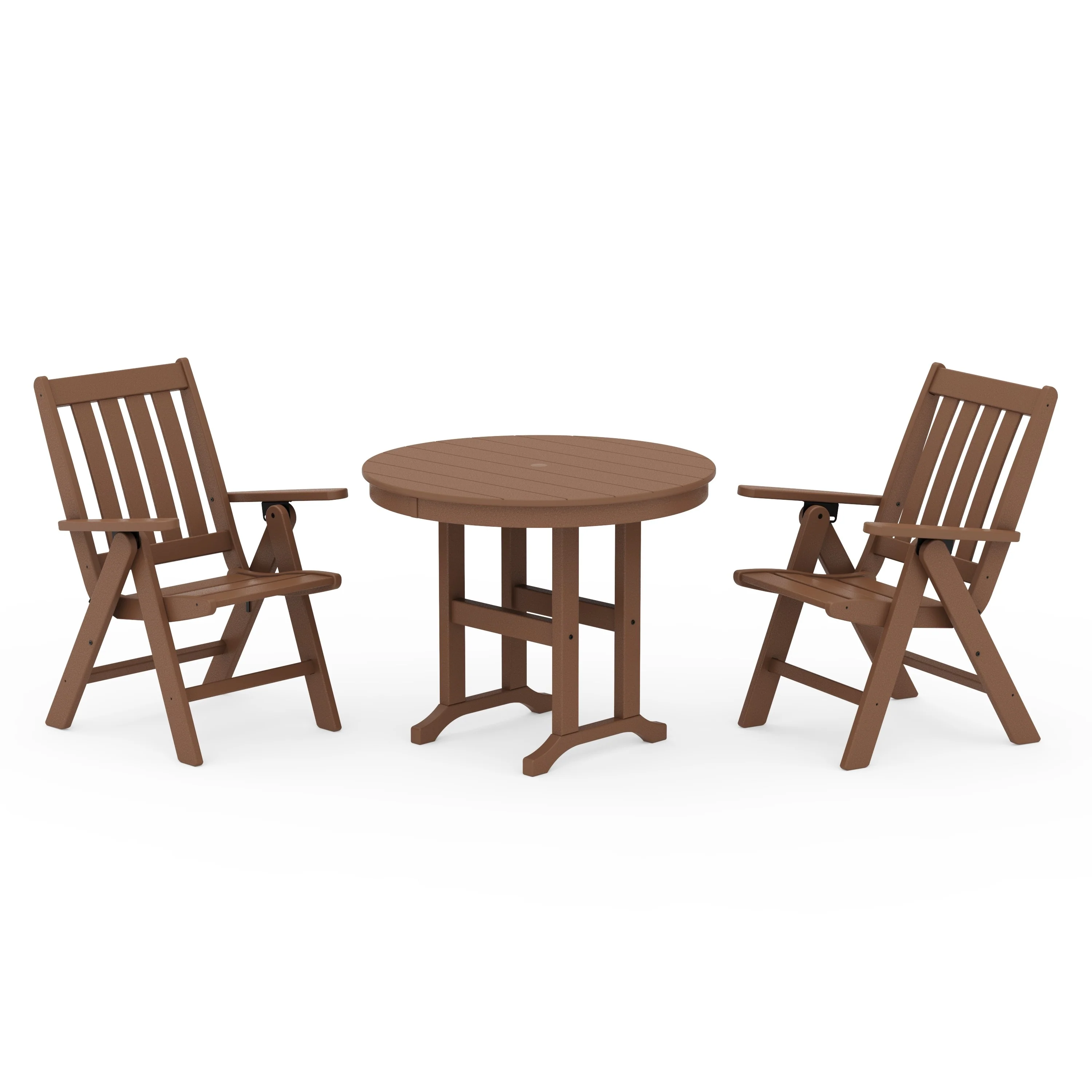 Vineyard Folding Chair 3-Piece Round Dining Set - Image 4