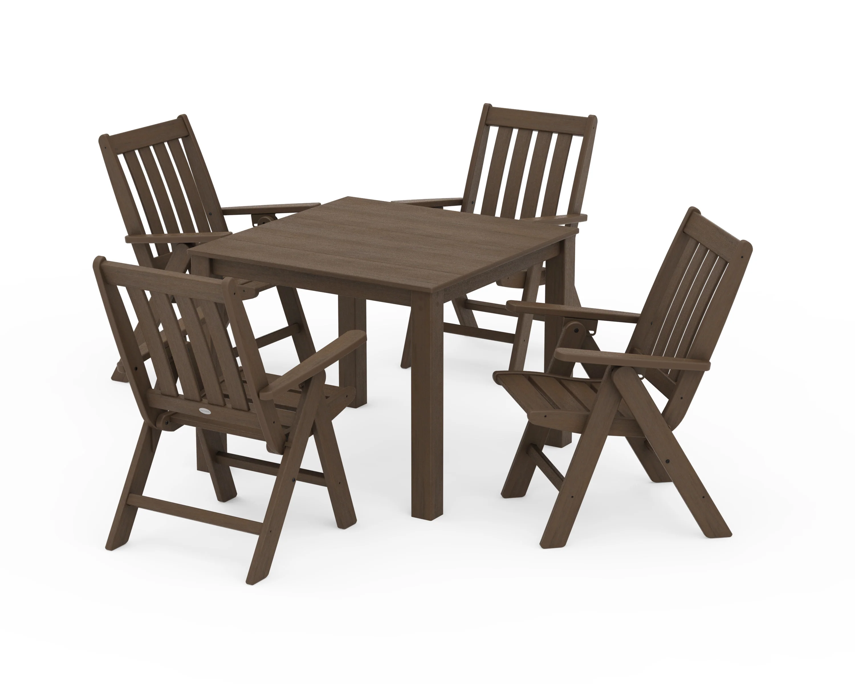 Vineyard Folding Chair 5-Piece Parsons Dining Set - Image 12