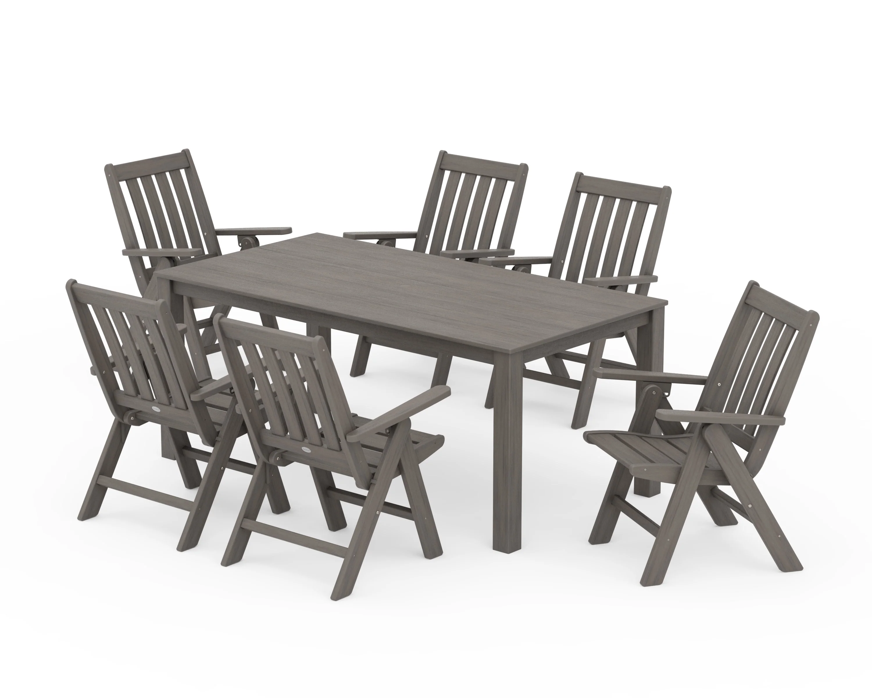 Vineyard Folding Chair 7-Piece Parsons Dining Set - Image 11