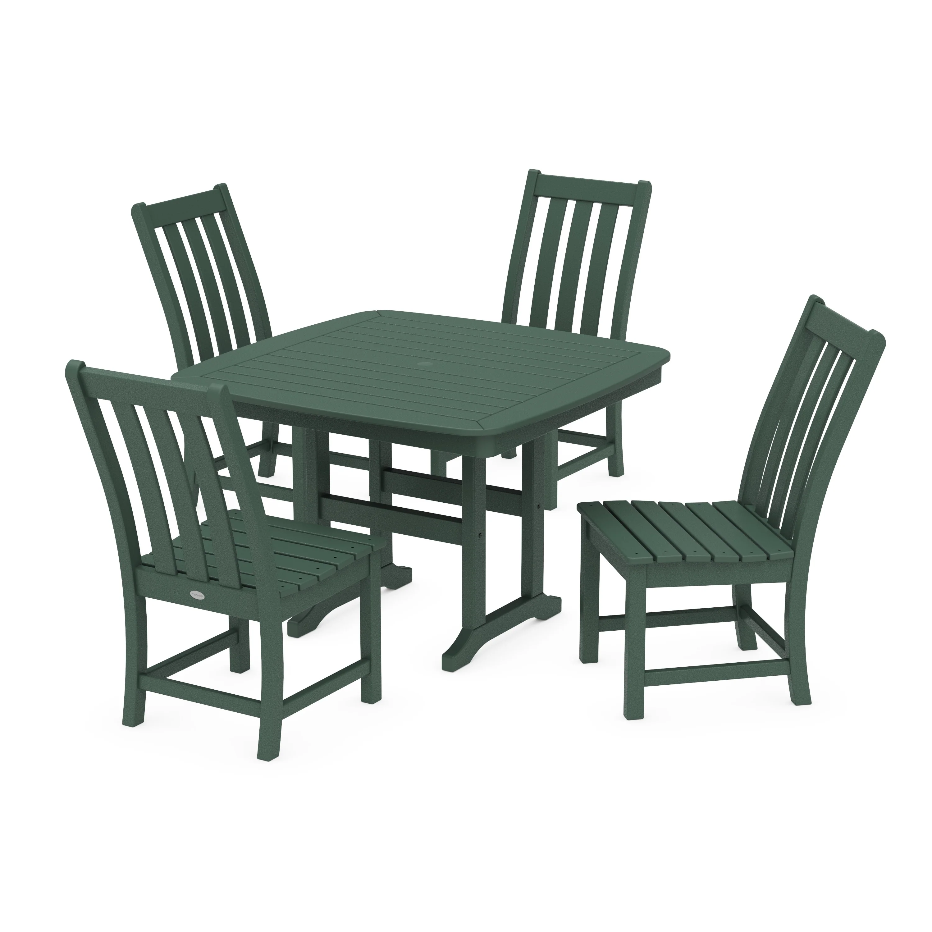 Vineyard Side Chair 5-Piece Dining Set with Trestle Legs - Image 4