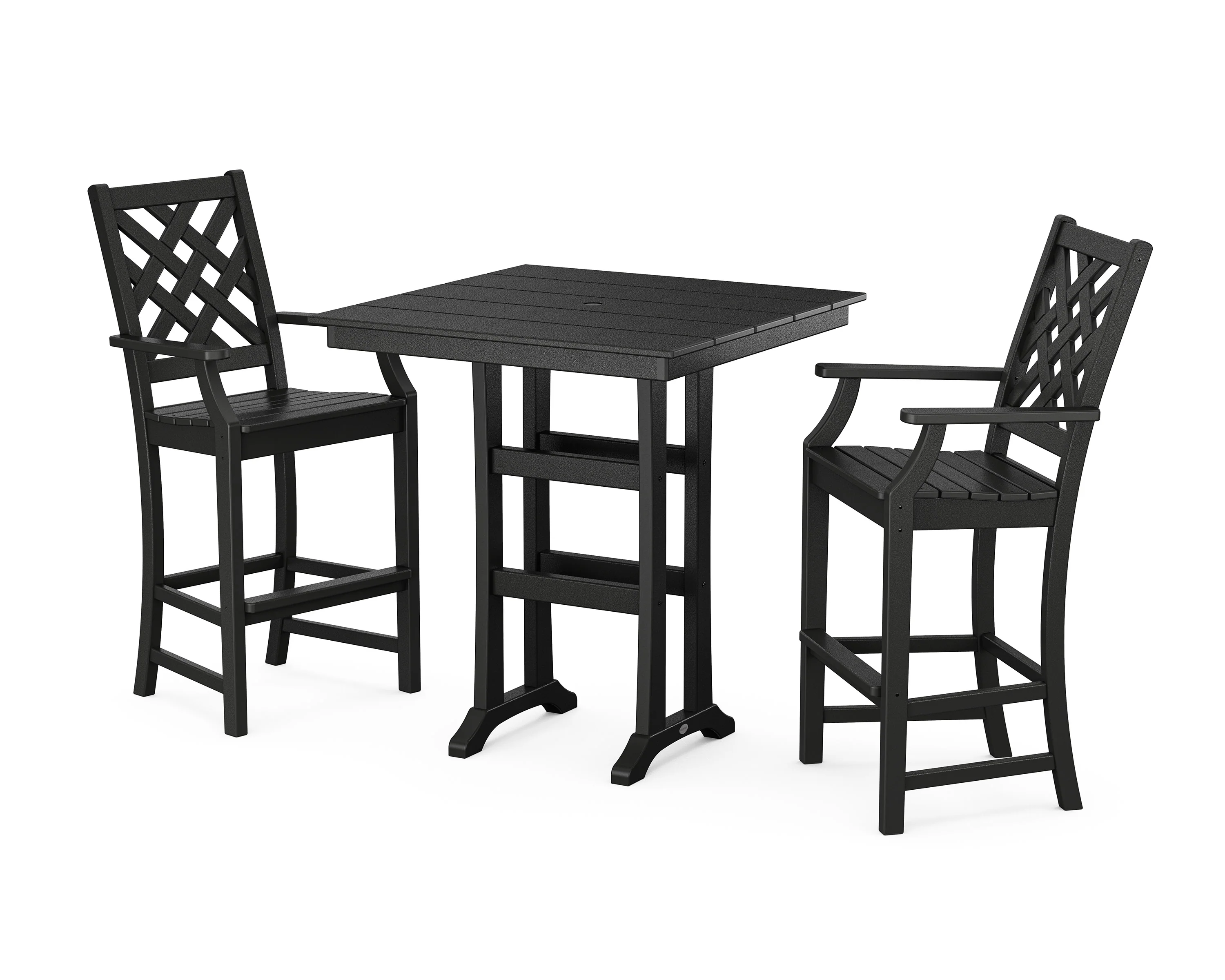 Wovendale 3-Piece Farmhouse Bar Set with Trestle Legs - Image 3