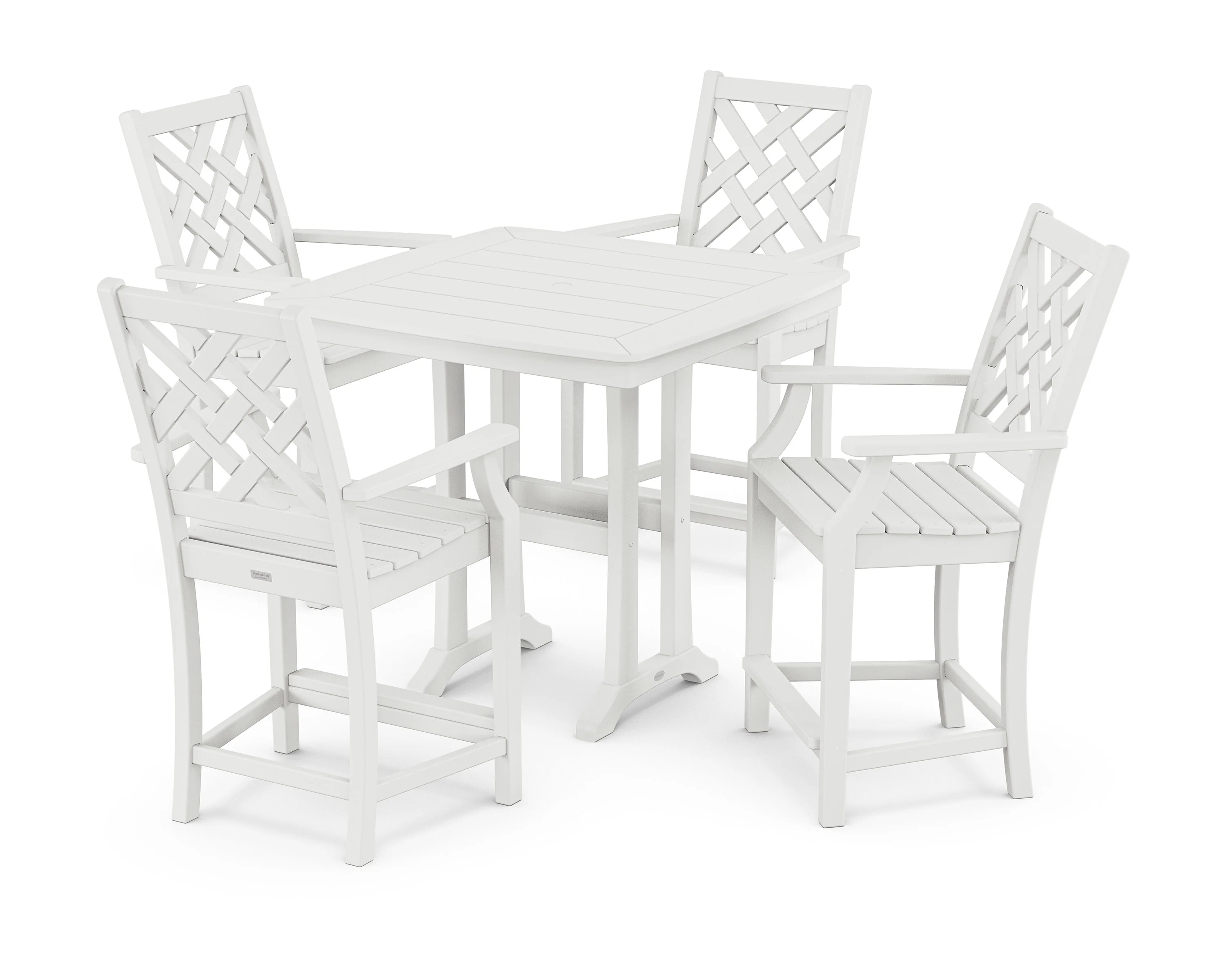 Wovendale 5-Piece Counter Set with Trestle Legs - Image 7