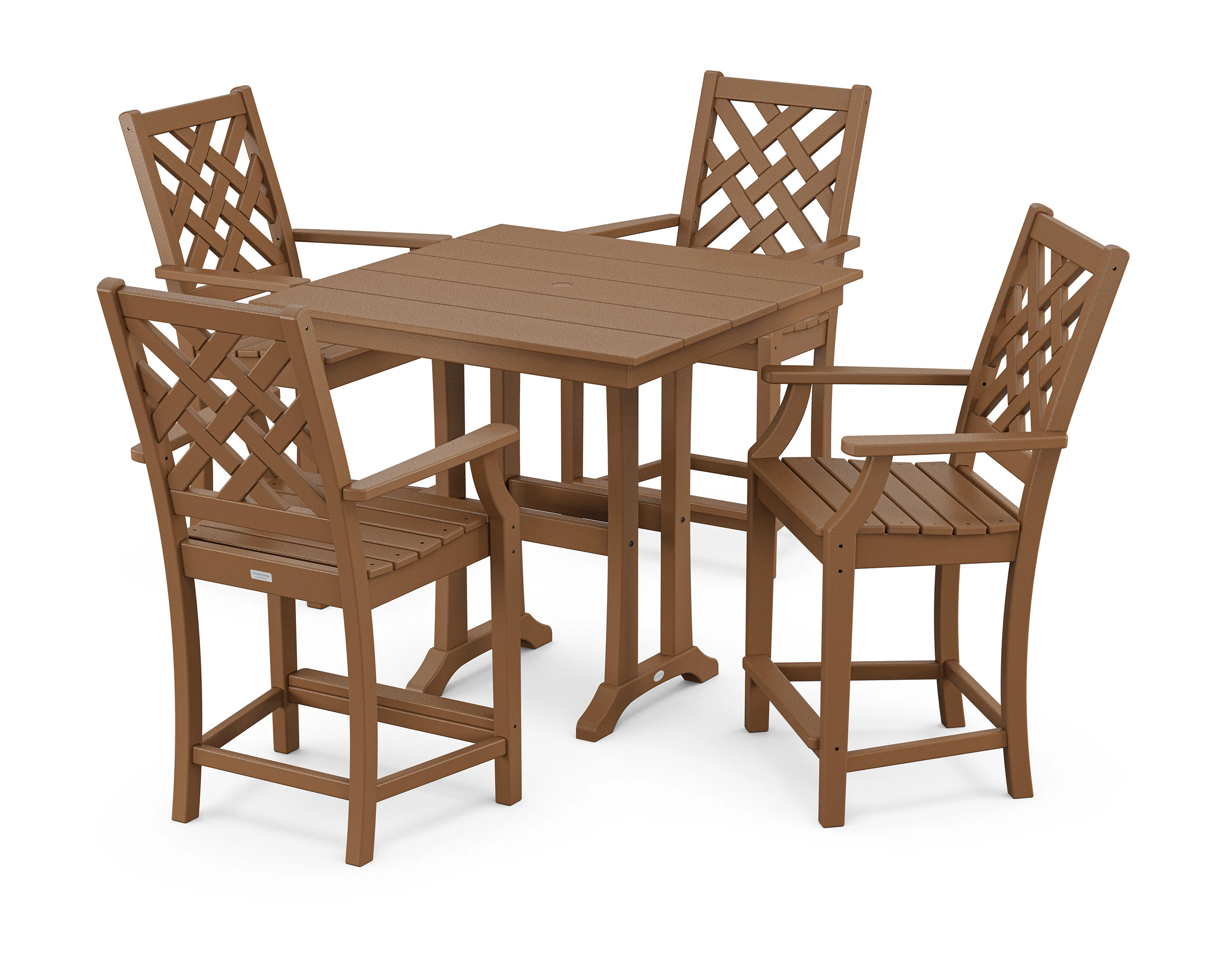 Wovendale 5-Piece Farmhouse Counter Set with Trestle Legs - Image 5