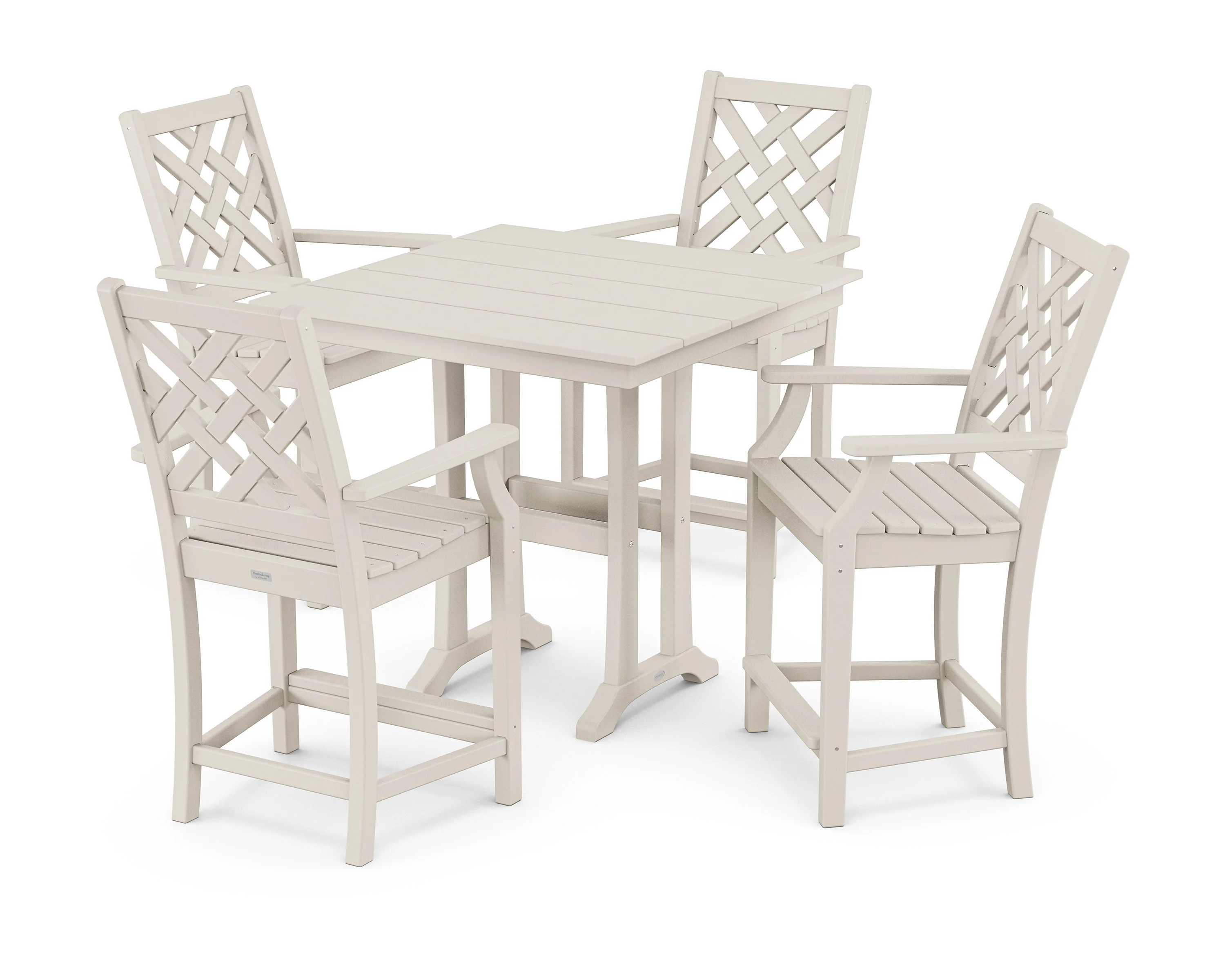 Wovendale 5-Piece Farmhouse Counter Set with Trestle Legs - Image 6