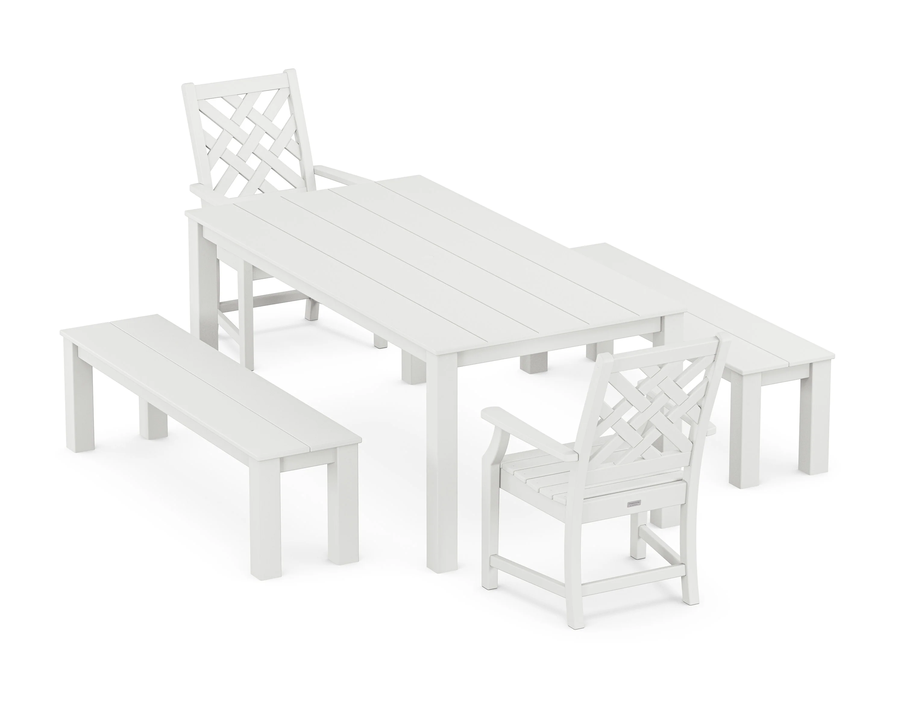 Wovendale 5-Piece Parsons Dining Set with Benches - Image 6