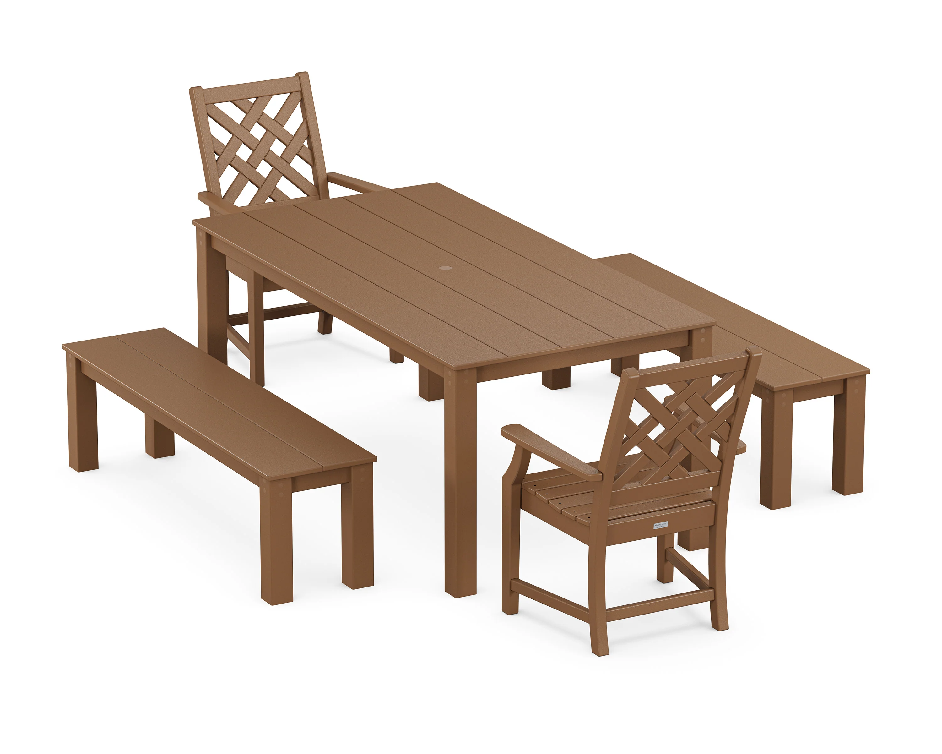 Wovendale 5-Piece Parsons Dining Set with Benches - Image 8