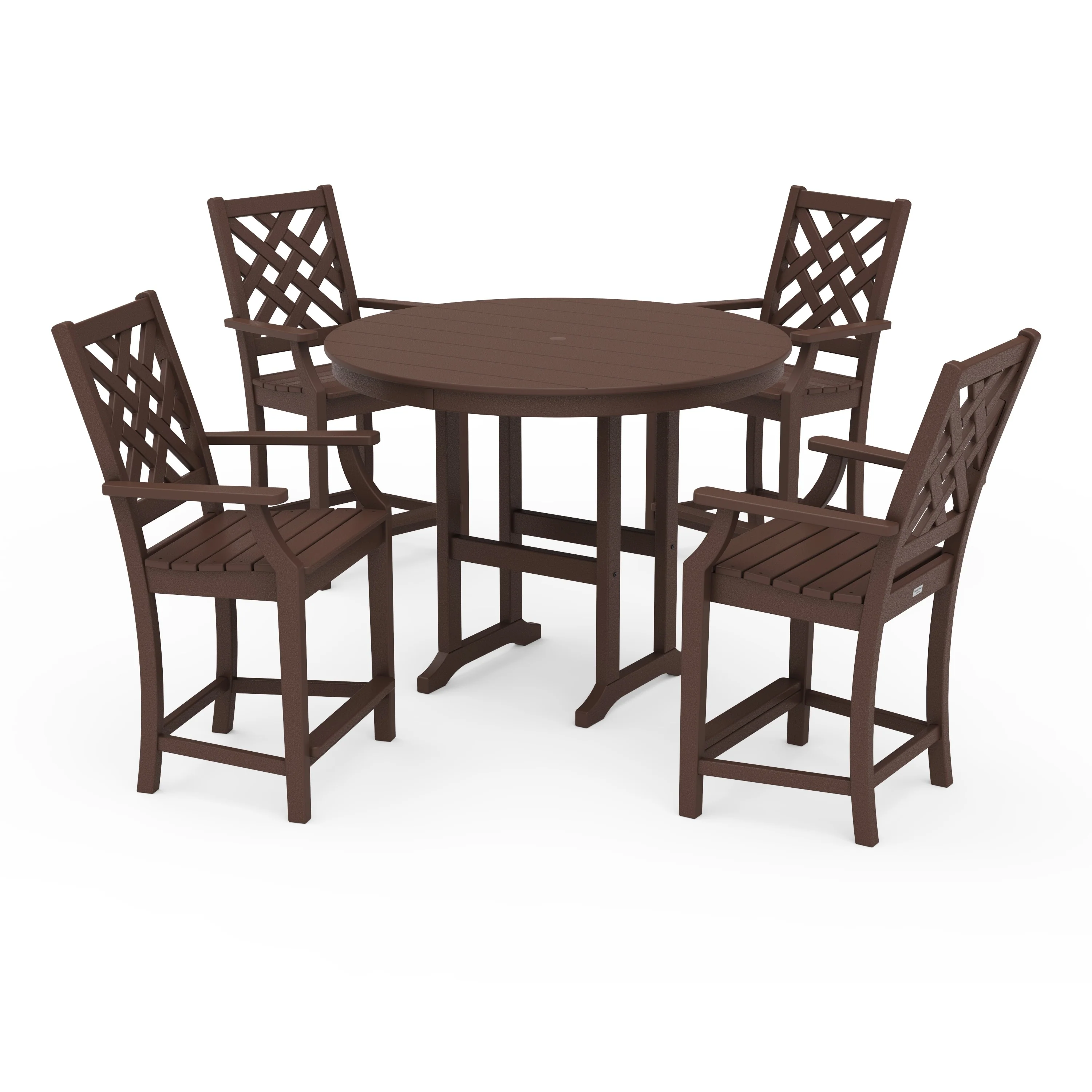 Wovendale 5-Piece Round Farmhouse Counter Set - Image 10