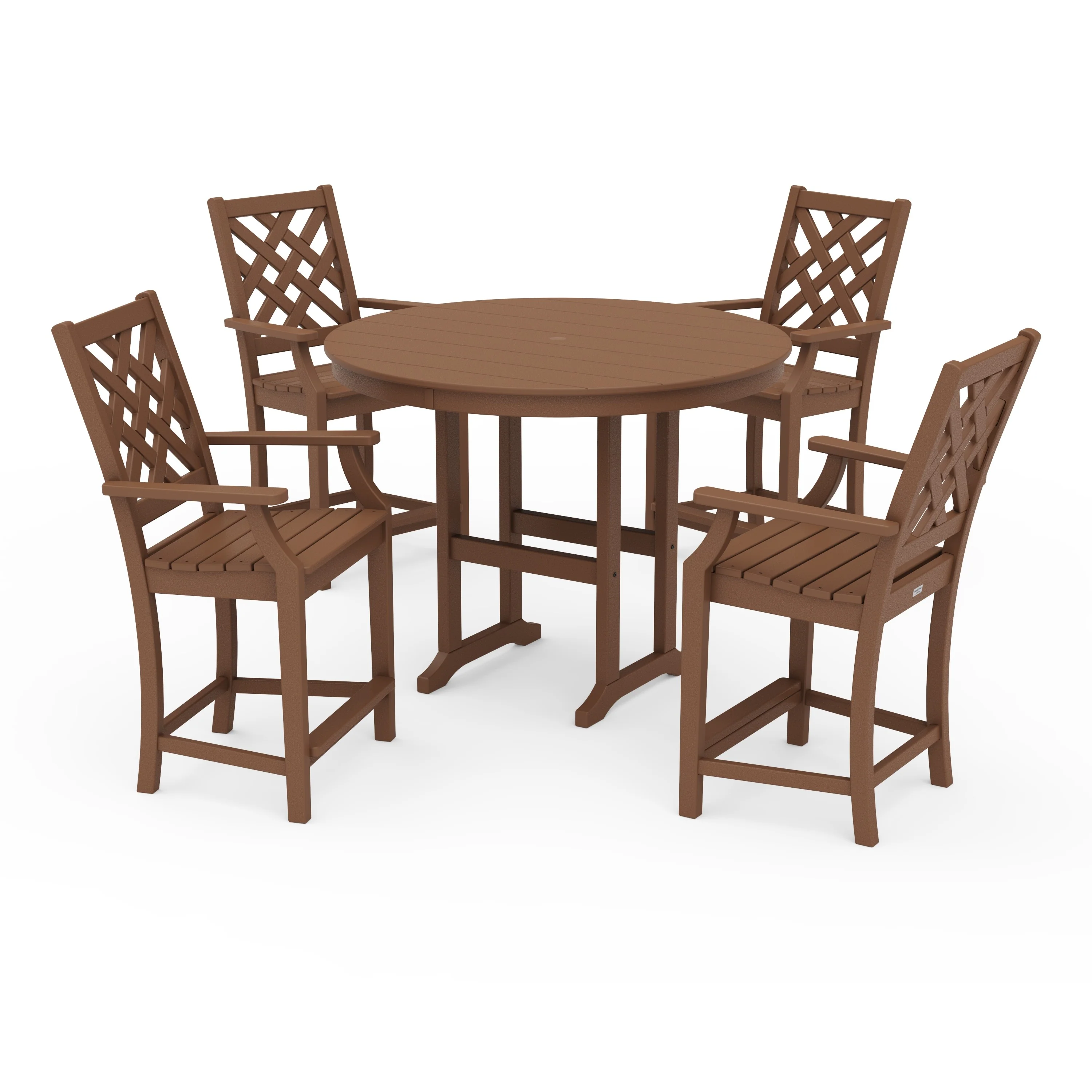 Wovendale 5-Piece Round Farmhouse Counter Set - Image 6