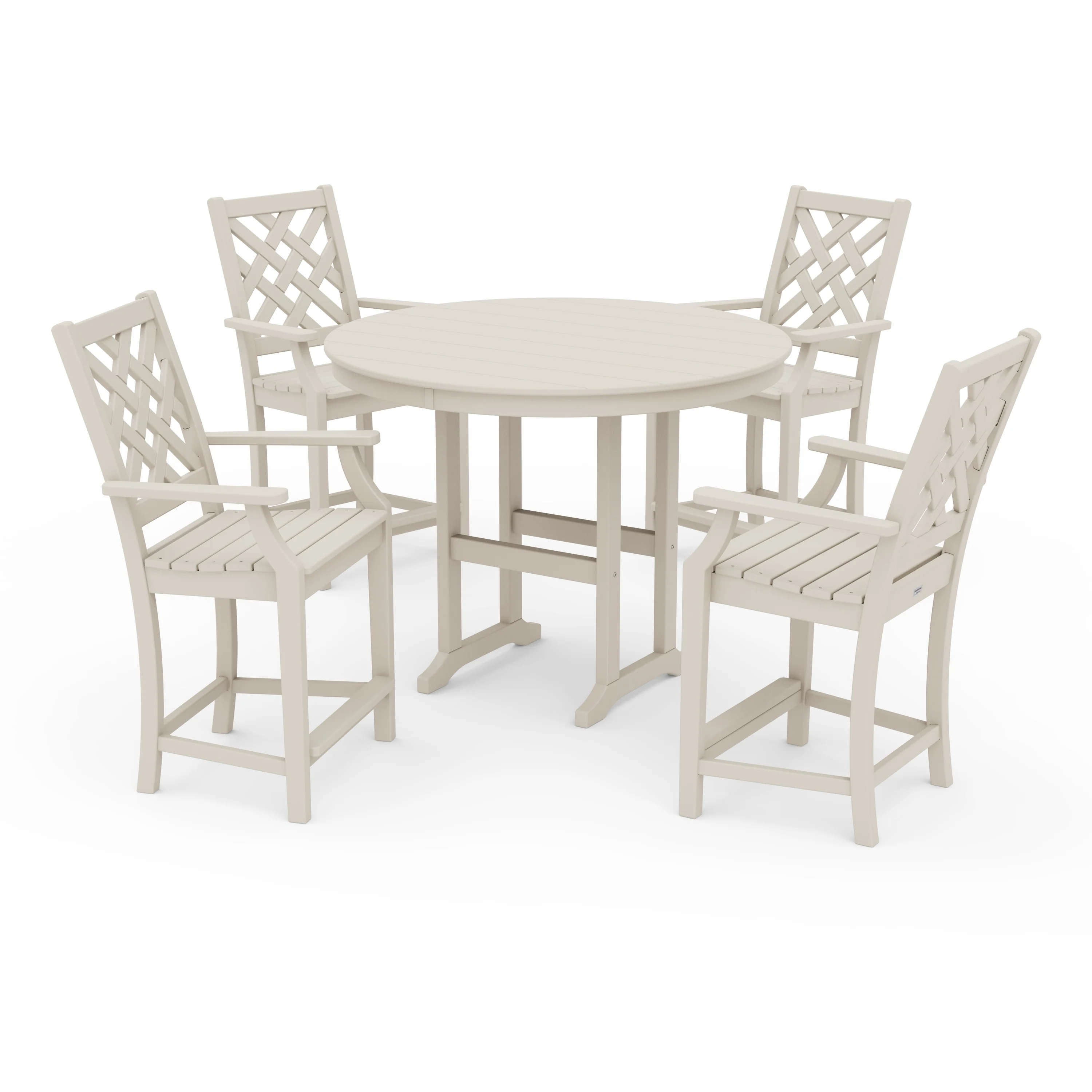 Wovendale 5-Piece Round Farmhouse Counter Set - Image 7