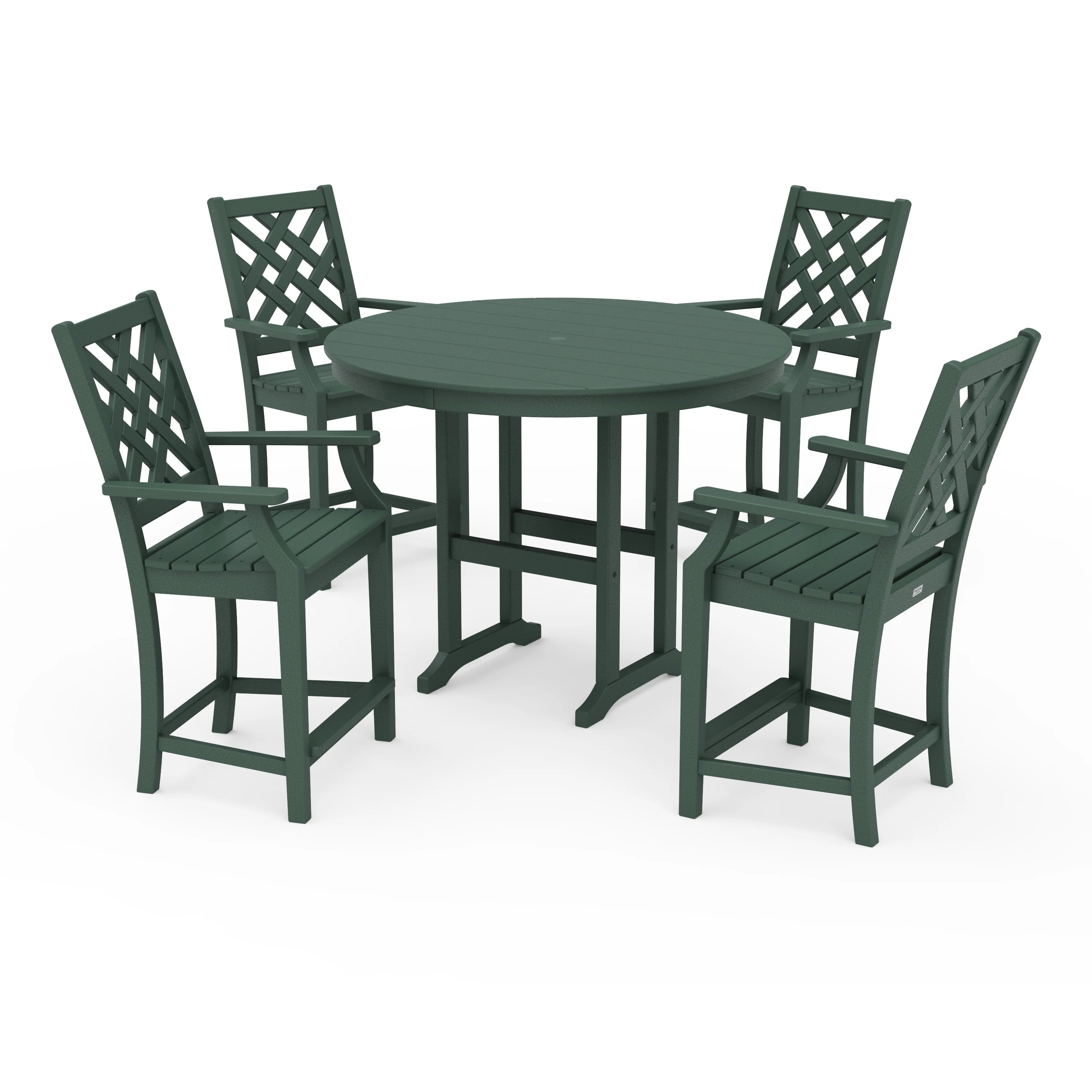 Wovendale 5-Piece Round Farmhouse Counter Set - Image 9
