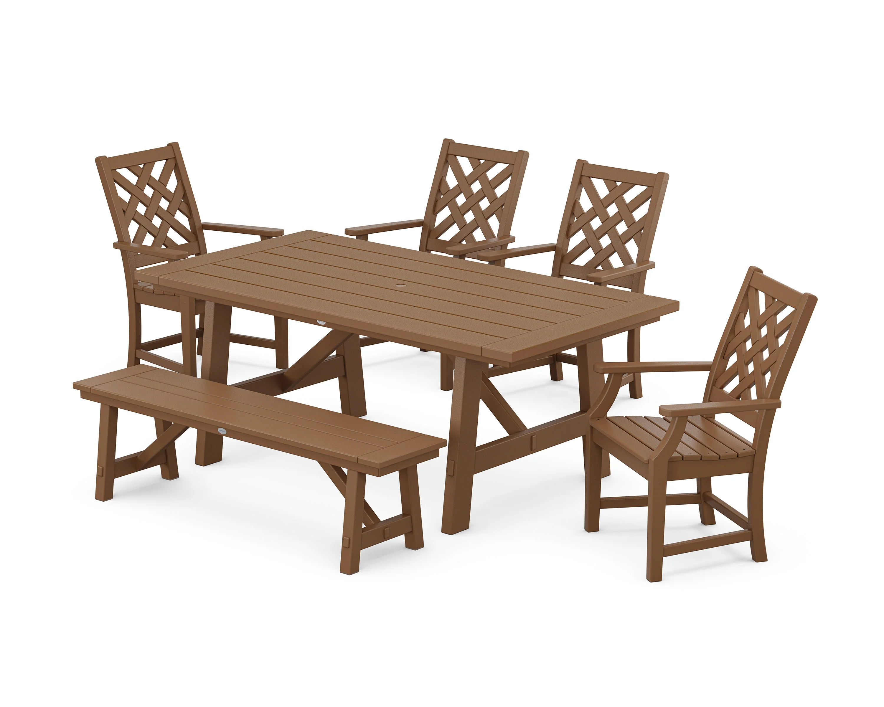 Wovendale 6-Piece Rustic Farmhouse Dining Set with Bench - Image 6