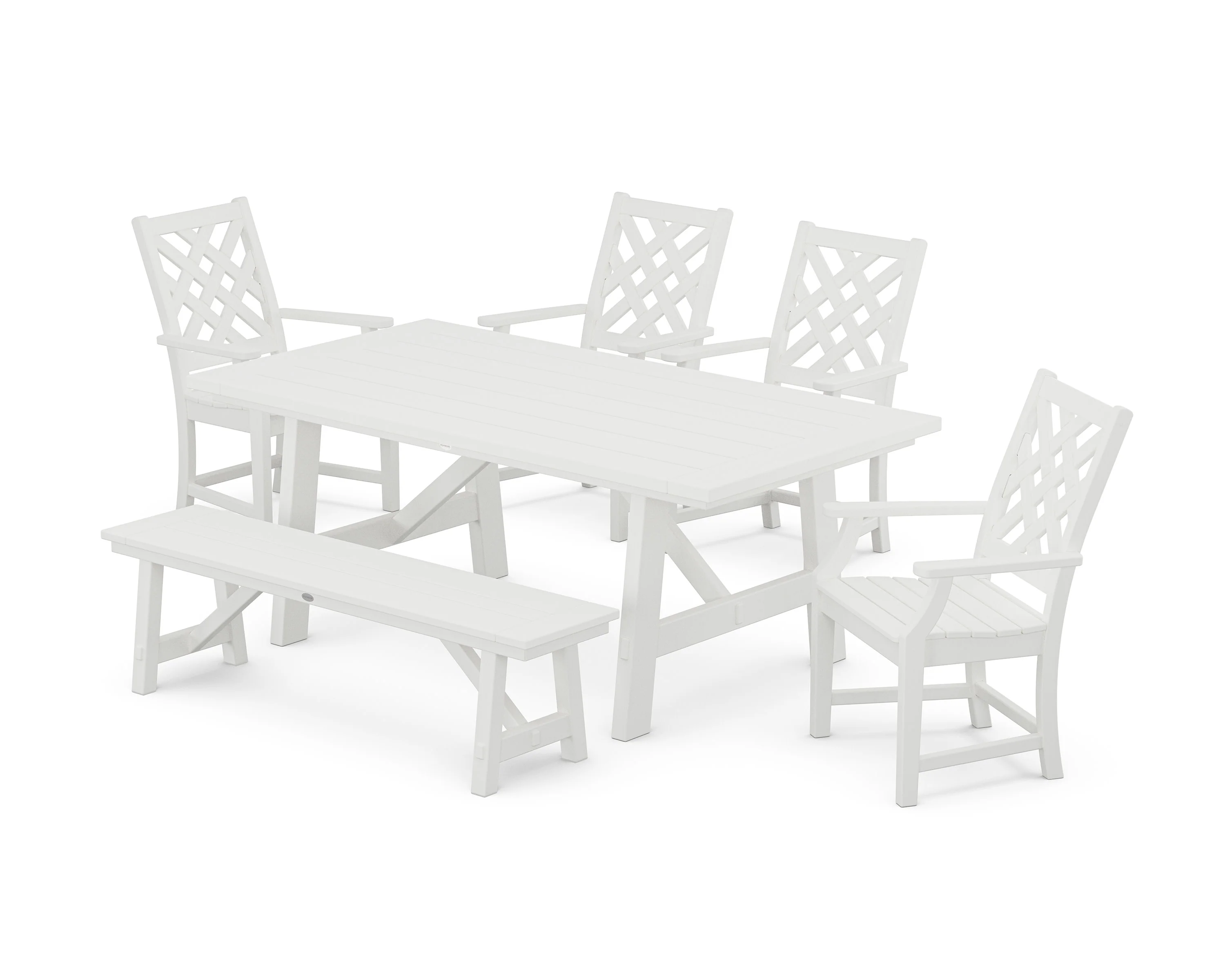 Wovendale 6-Piece Rustic Farmhouse Dining Set with Bench - Image 7
