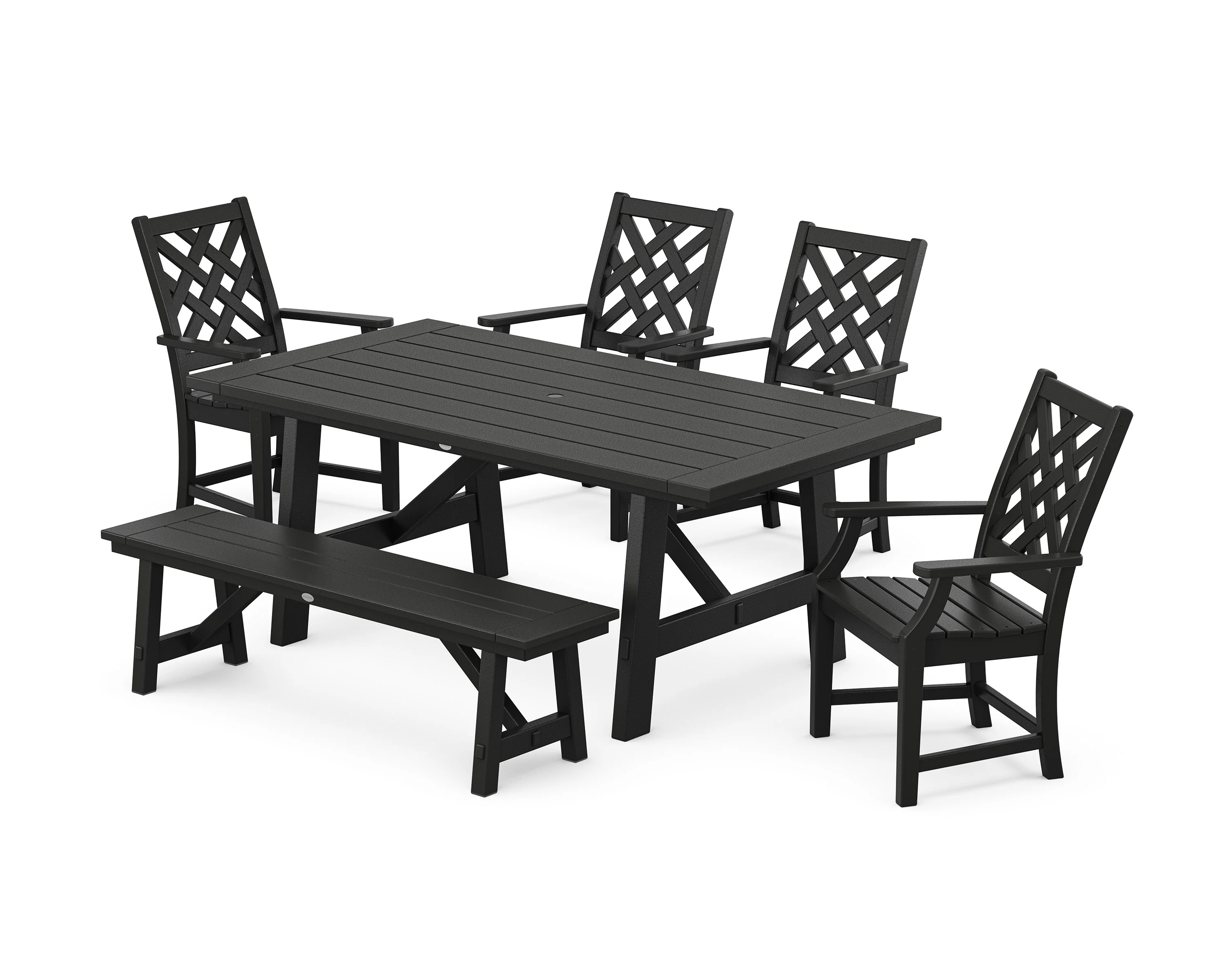 Wovendale 6-Piece Rustic Farmhouse Dining Set with Bench - Image 8