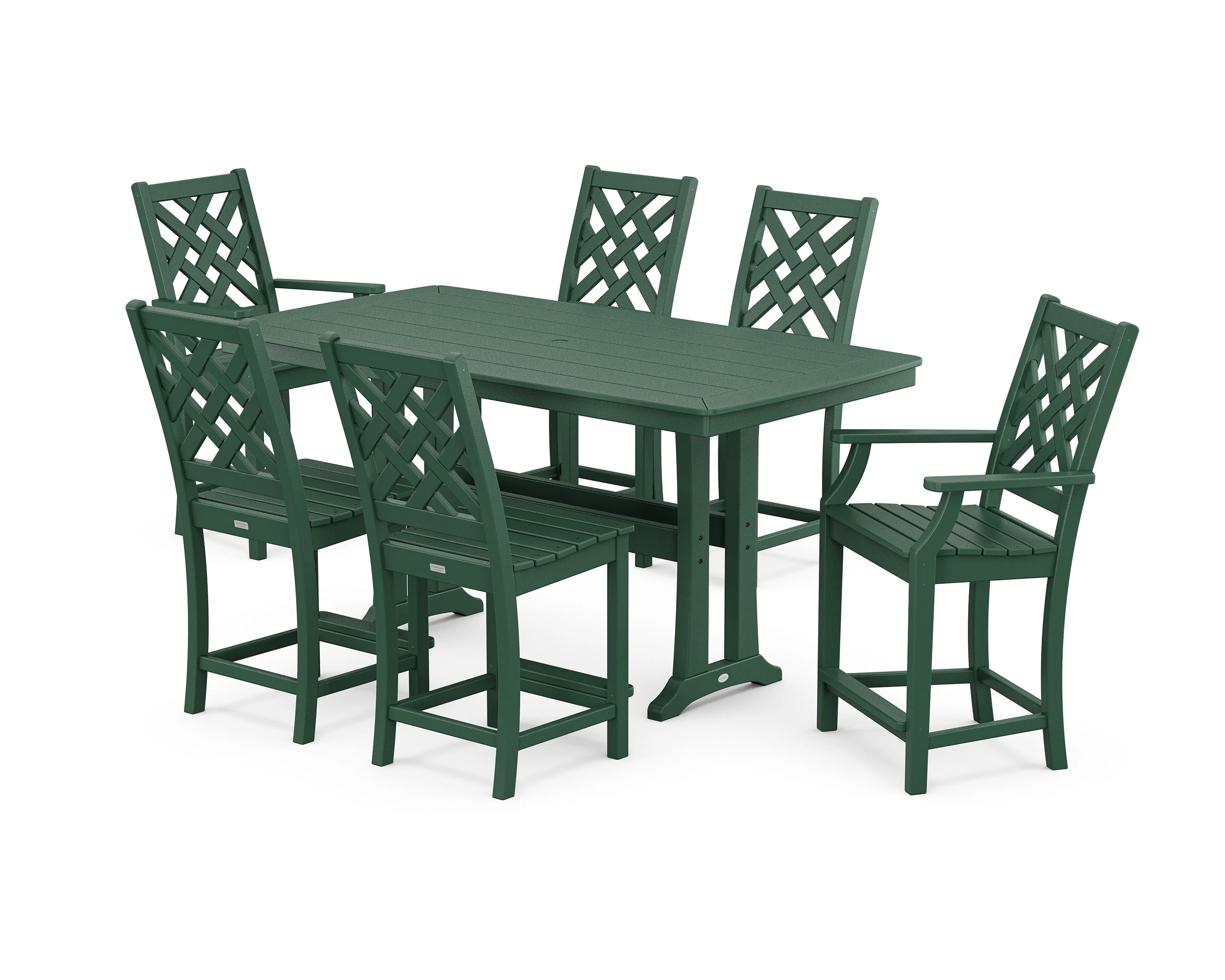Wovendale 7-Piece Counter Set with Trestle Legs - Image 3