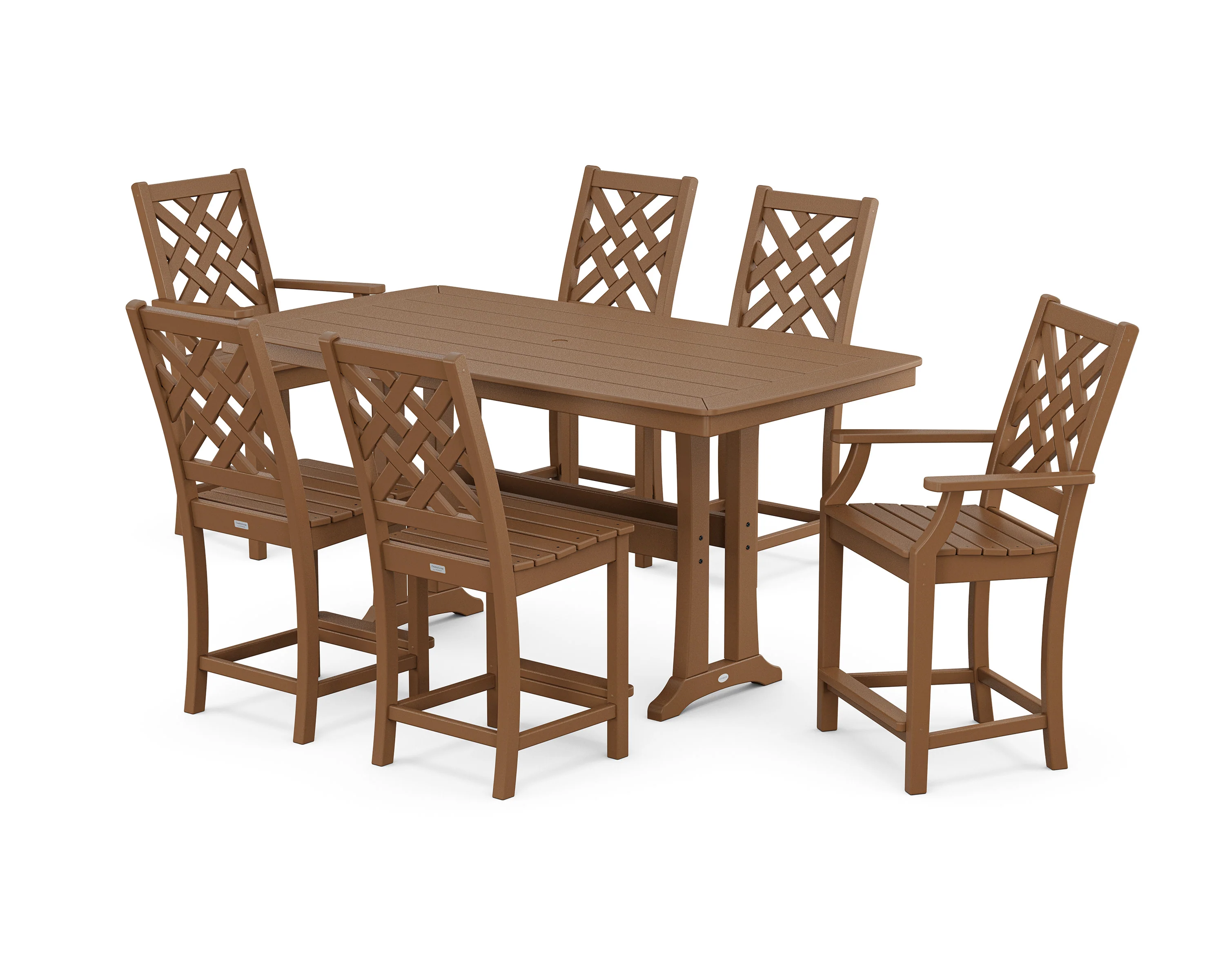 Wovendale 7-Piece Counter Set with Trestle Legs - Image 4