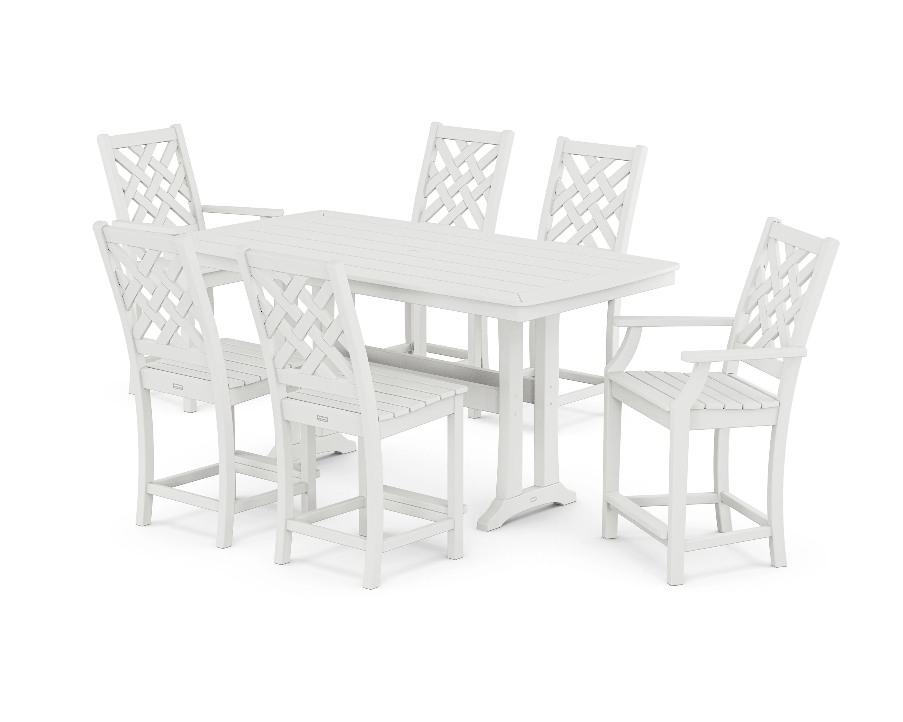Wovendale 7-Piece Counter Set with Trestle Legs - Image 5