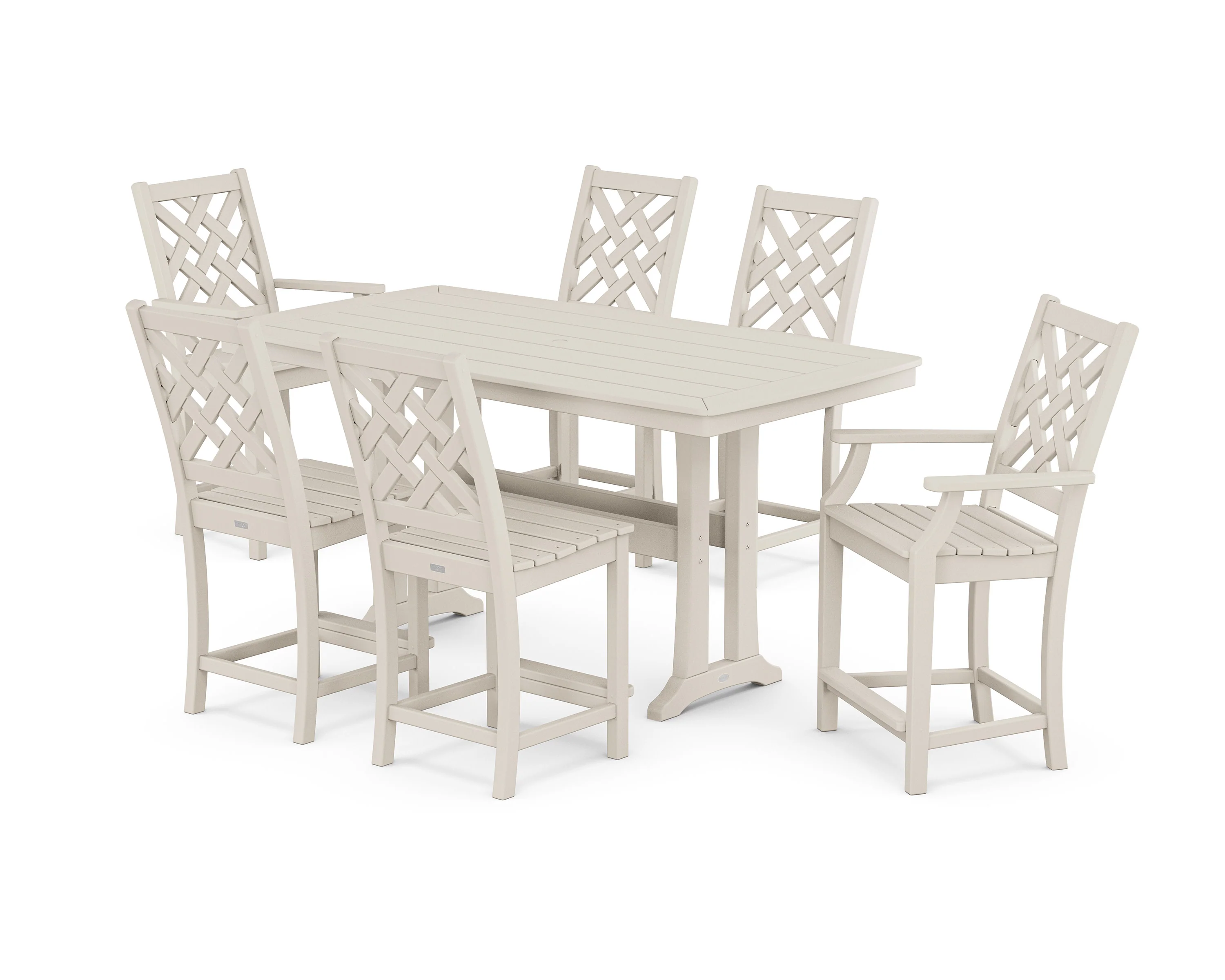 Wovendale 7-Piece Counter Set with Trestle Legs - Image 7