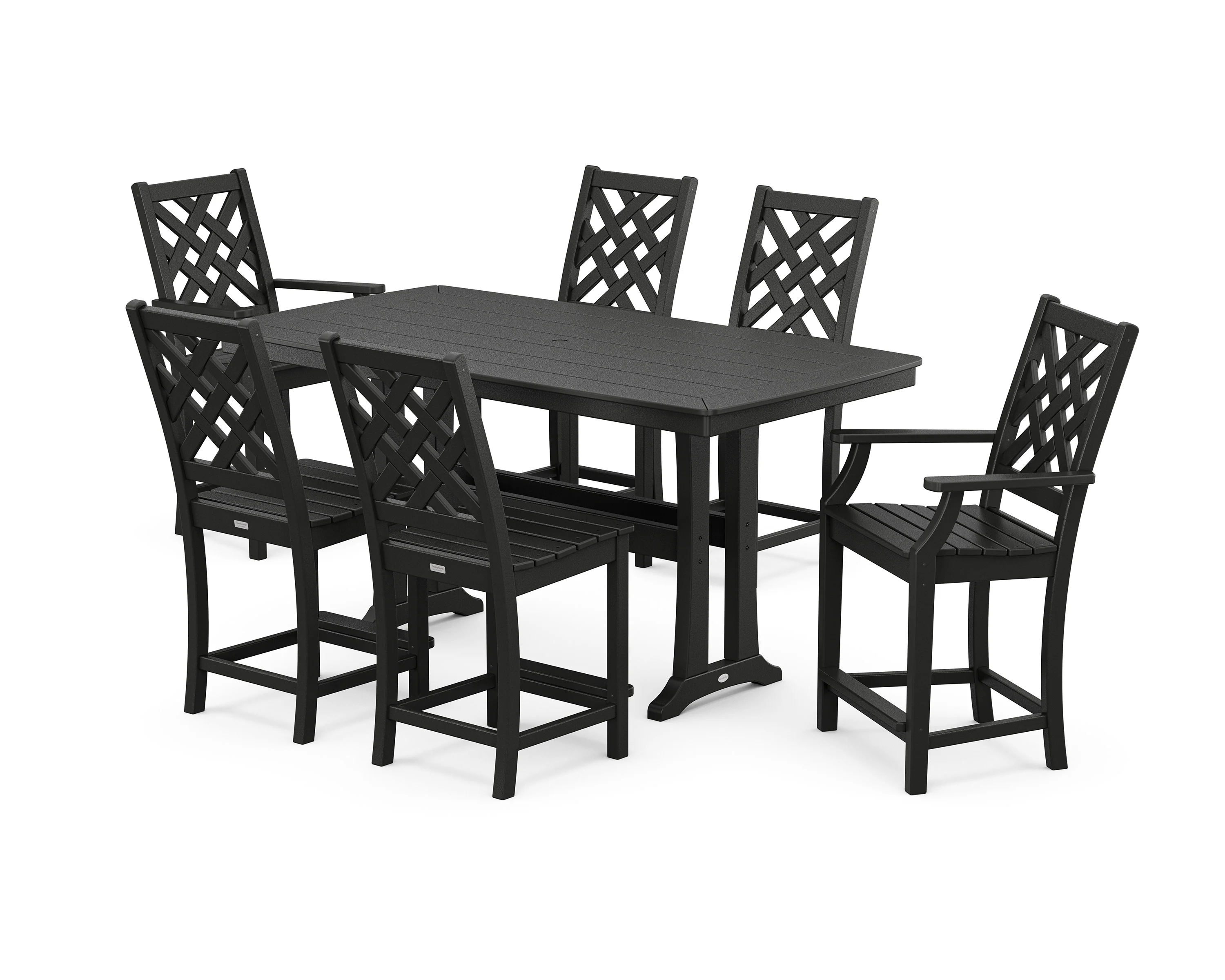 Wovendale 7-Piece Counter Set with Trestle Legs - Image 8
