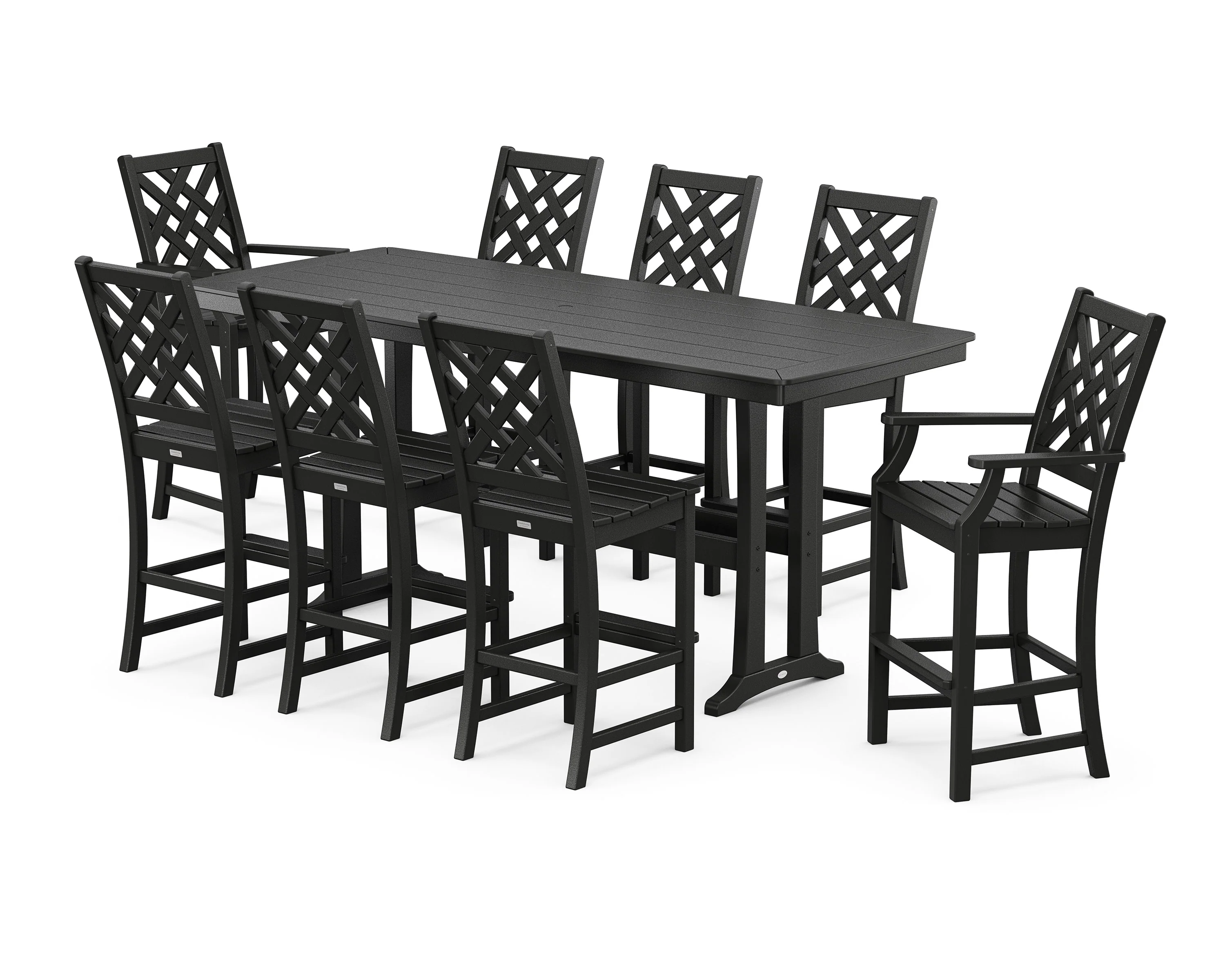 Wovendale 9-Piece Bar Set with Trestle Legs - Image 3