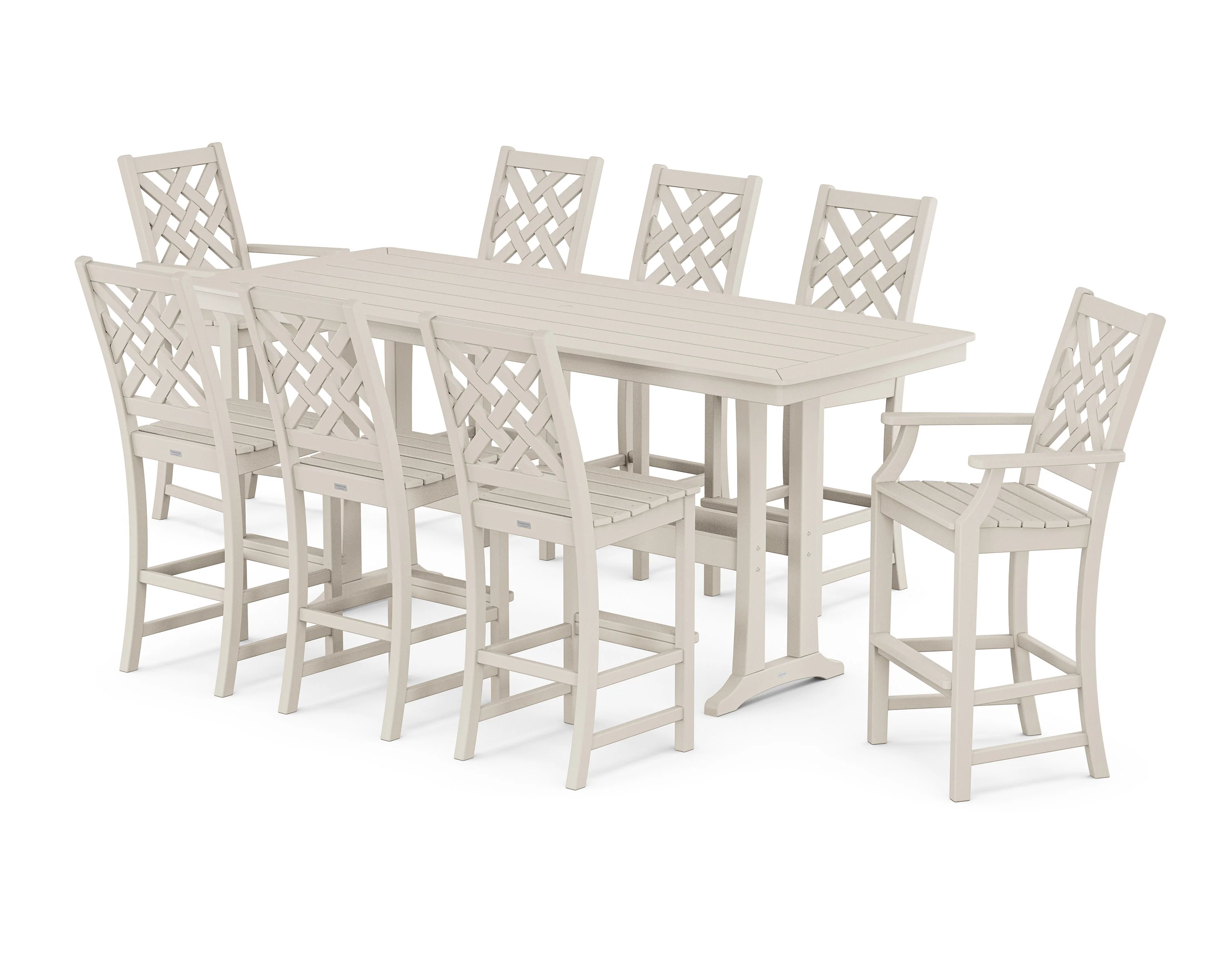 Wovendale 9-Piece Bar Set with Trestle Legs - Image 6