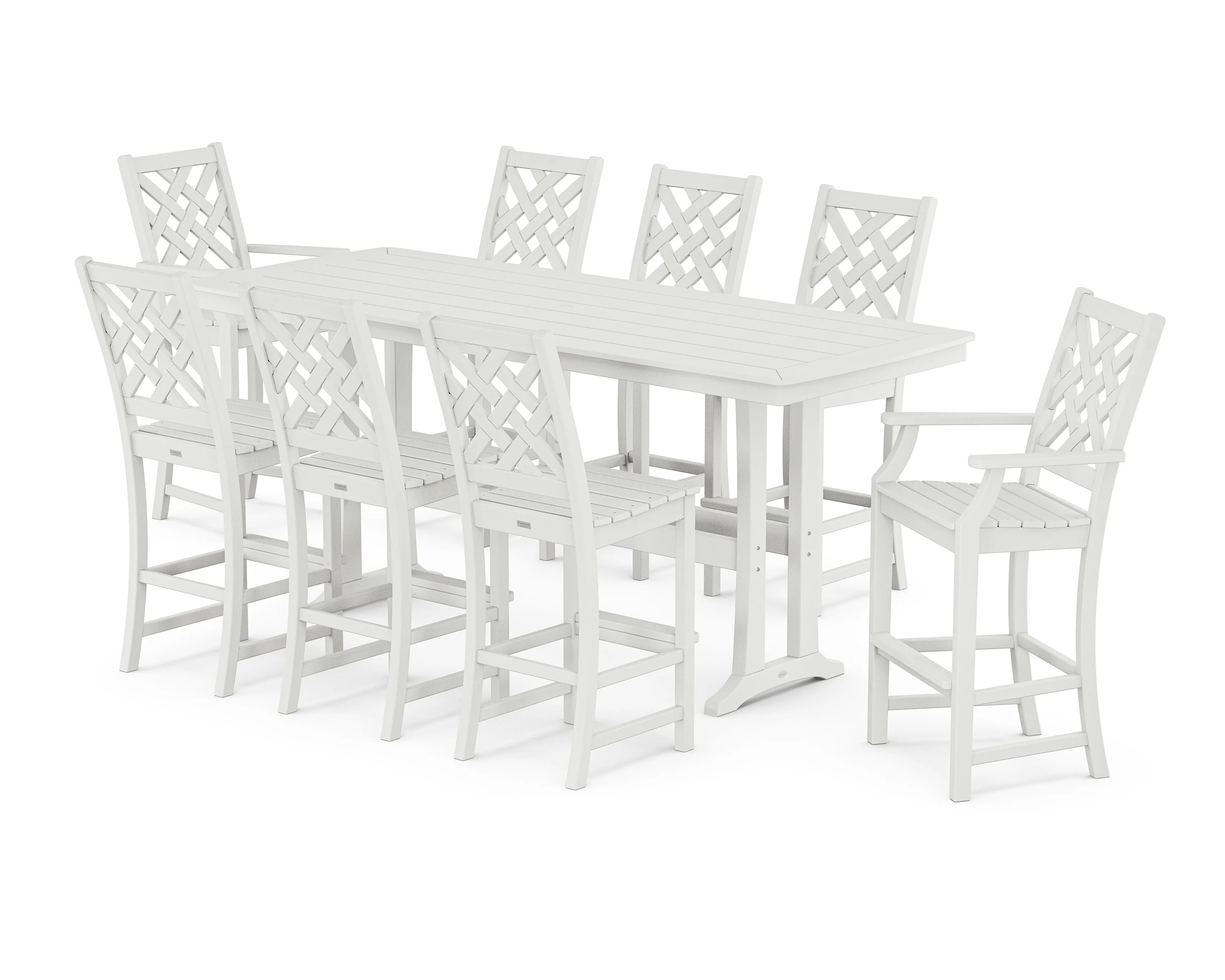 Wovendale 9-Piece Bar Set with Trestle Legs - Image 8