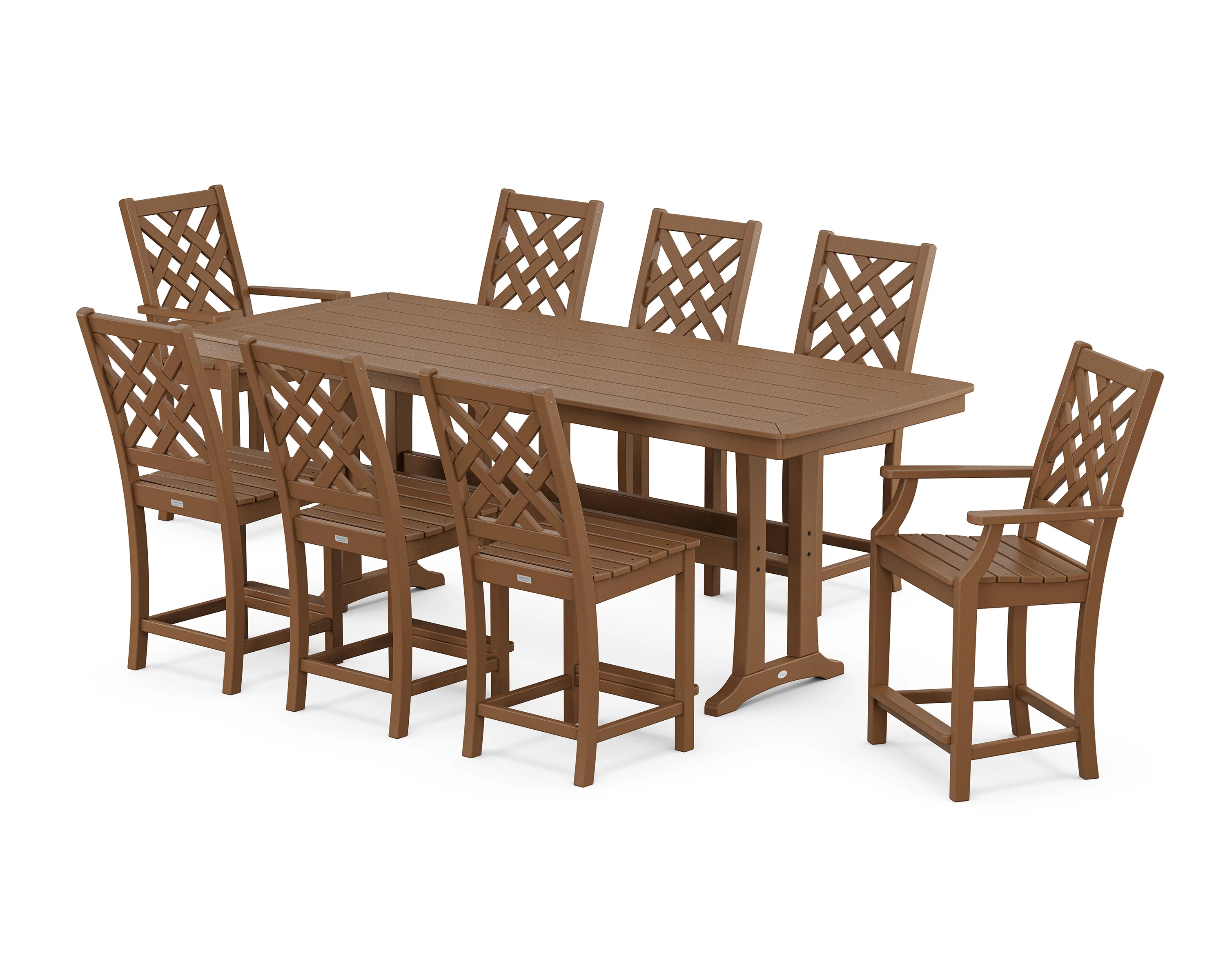 Wovendale 9-Piece Counter Set with Trestle Legs - Image 3