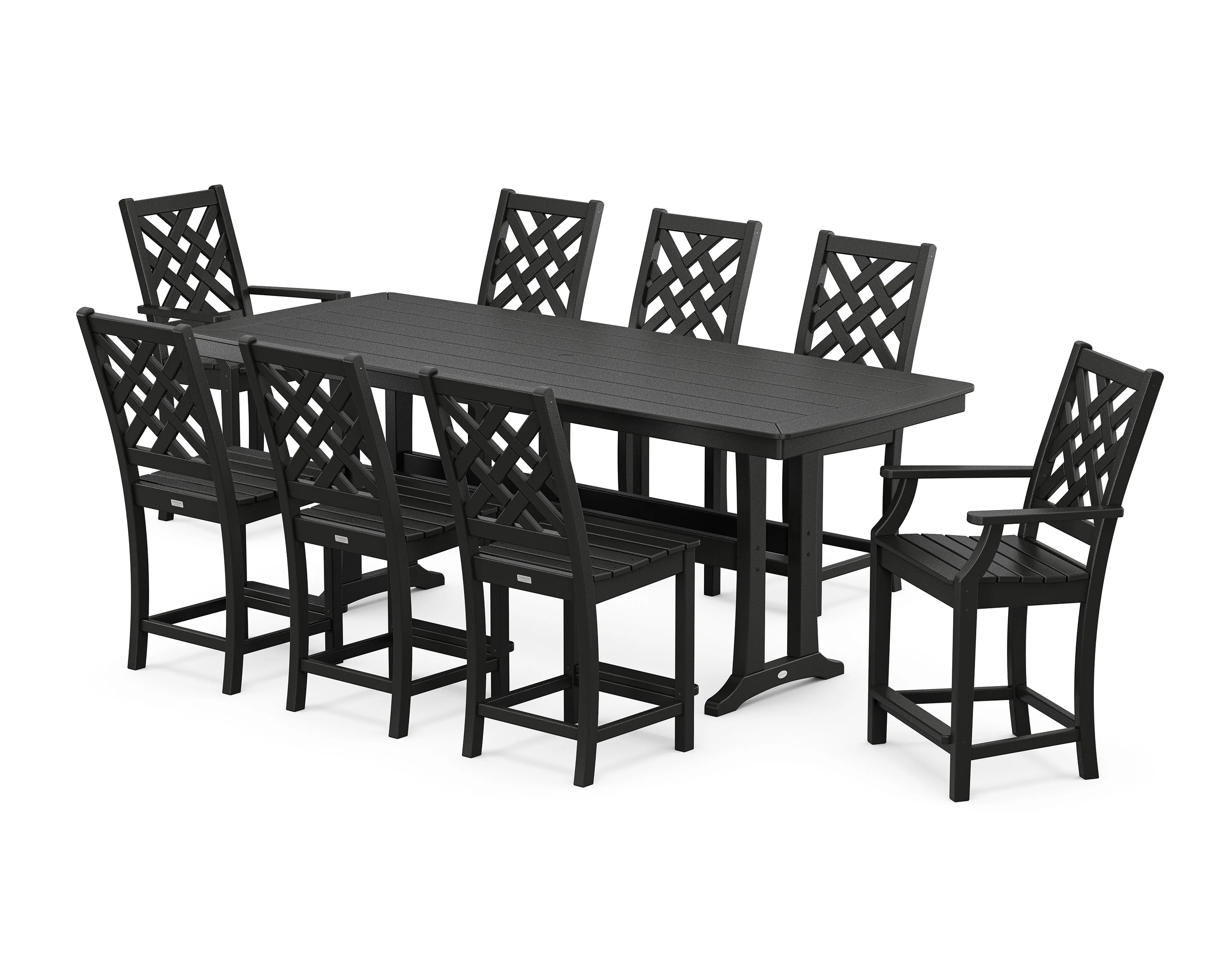 Wovendale 9-Piece Counter Set with Trestle Legs - Image 5