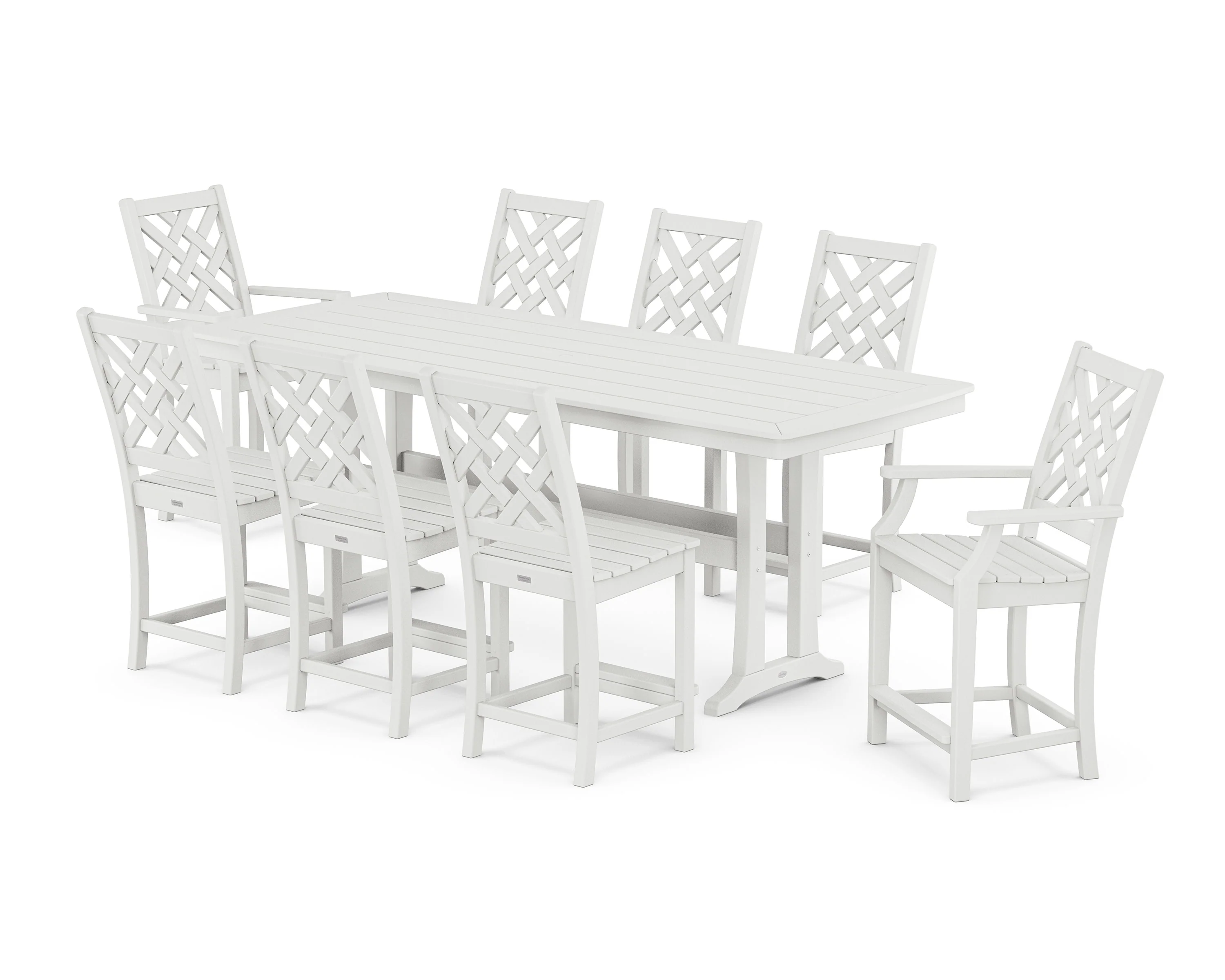 Wovendale 9-Piece Counter Set with Trestle Legs - Image 6