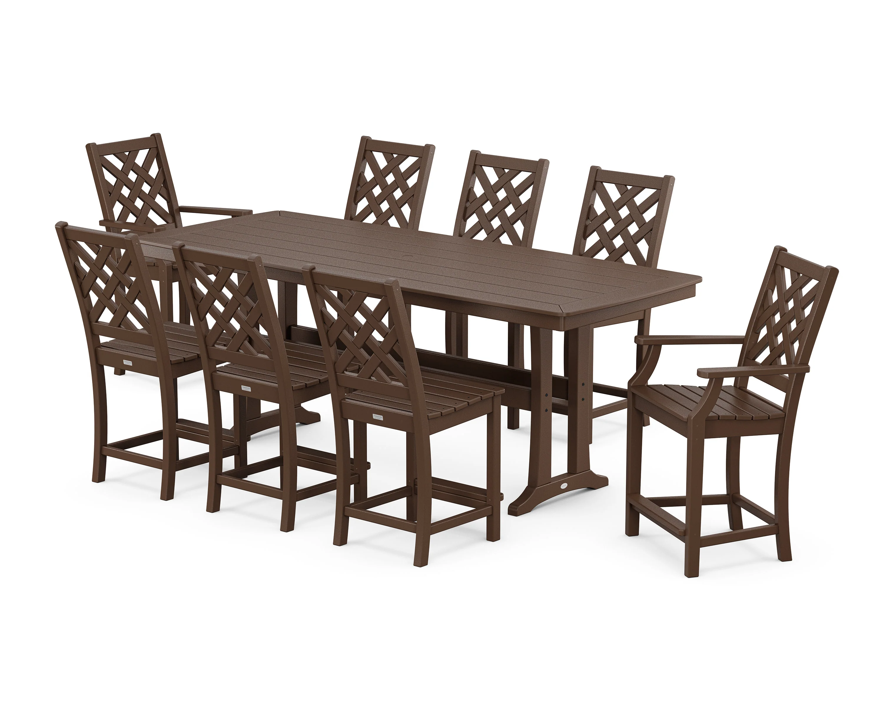 Wovendale 9-Piece Counter Set with Trestle Legs - Image 8