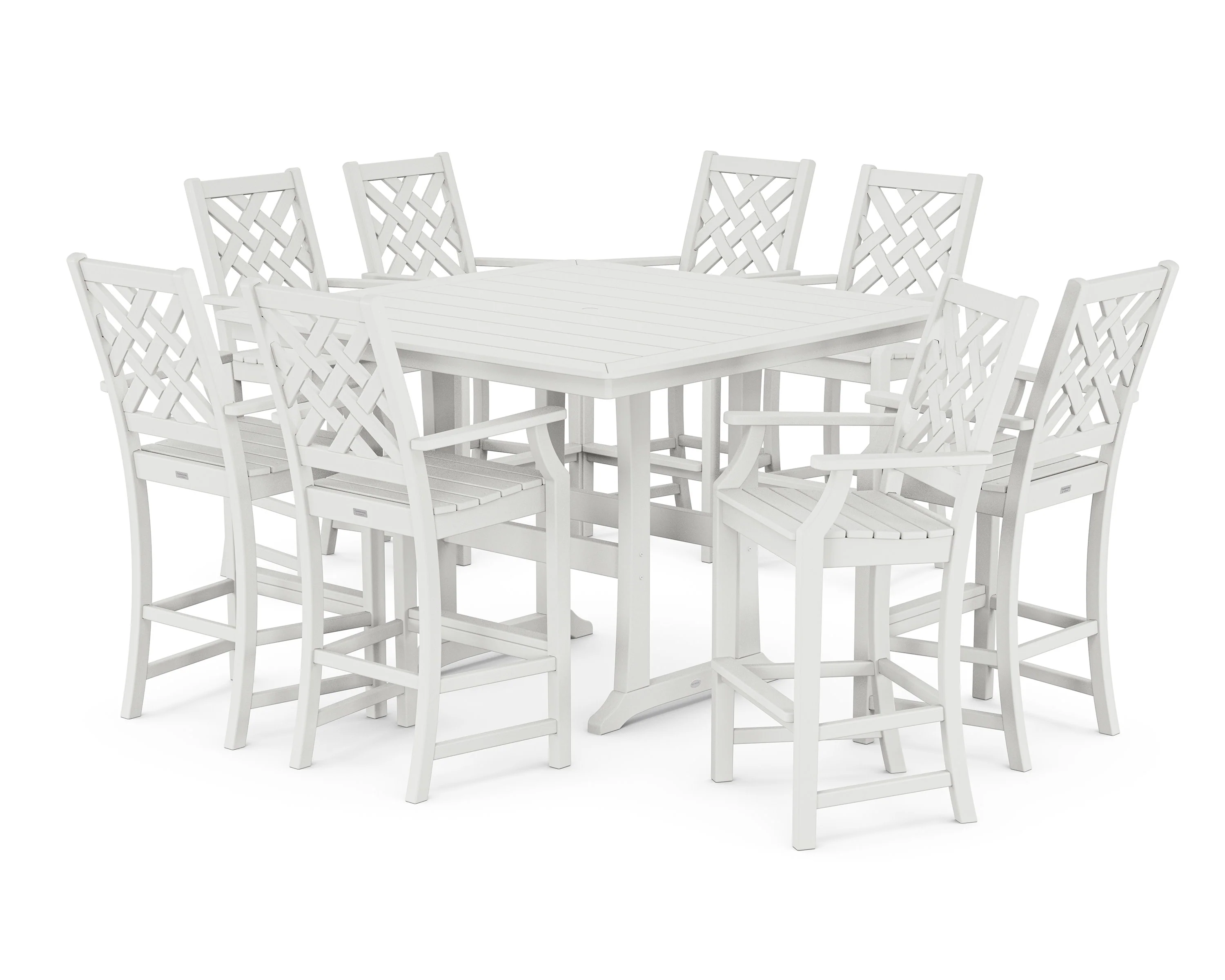 Wovendale 9-Piece Square Bar Set with Trestle Legs - Image 3
