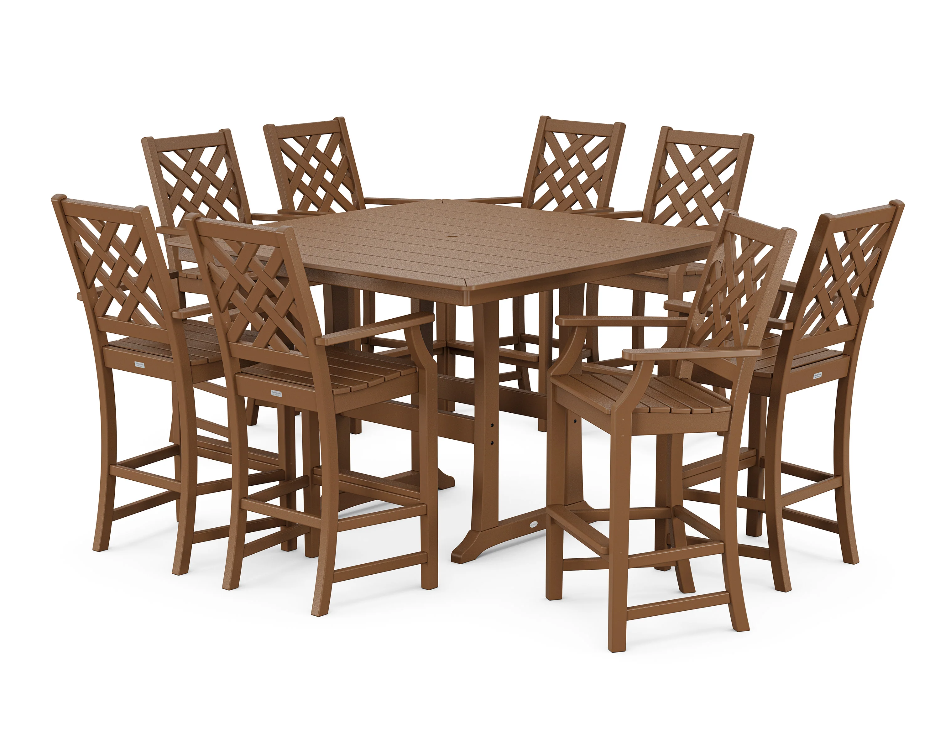 Wovendale 9-Piece Square Bar Set with Trestle Legs - Image 4