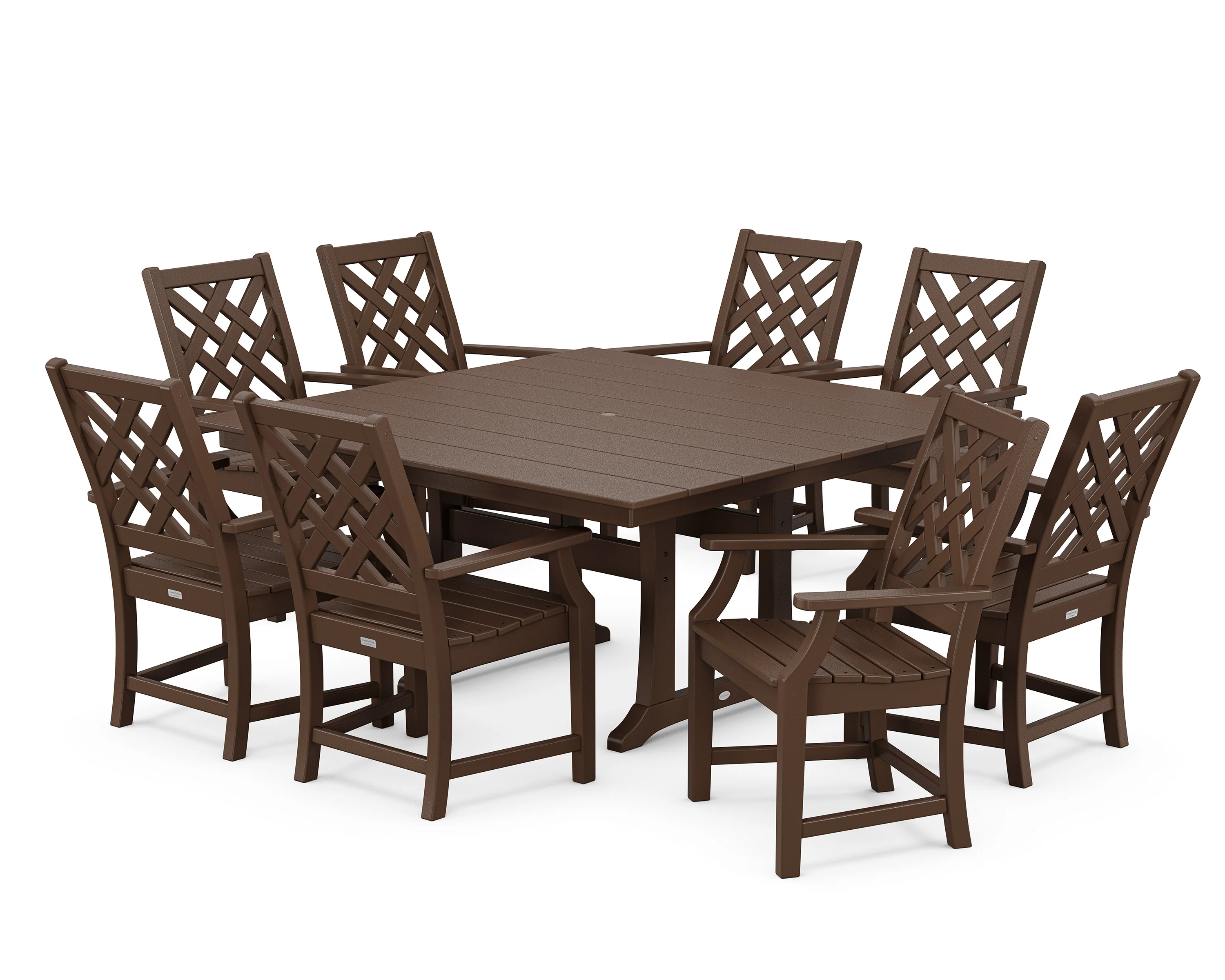 Wovendale 9-Piece Square Farmhouse Dining Set with Trestle Legs - Image 4