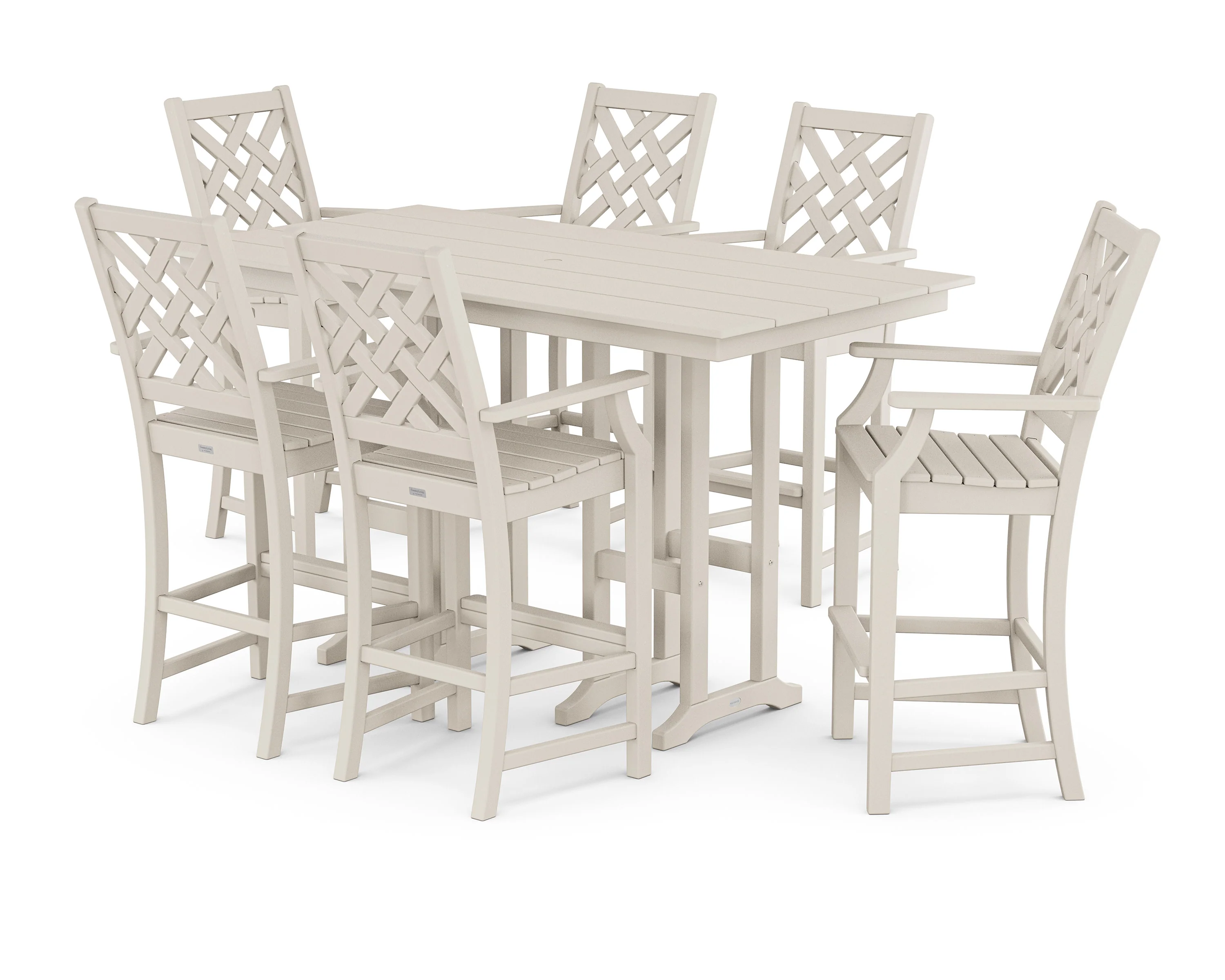 Wovendale Arm Chair 7-Piece Farmhouse Bar Set - Image 4