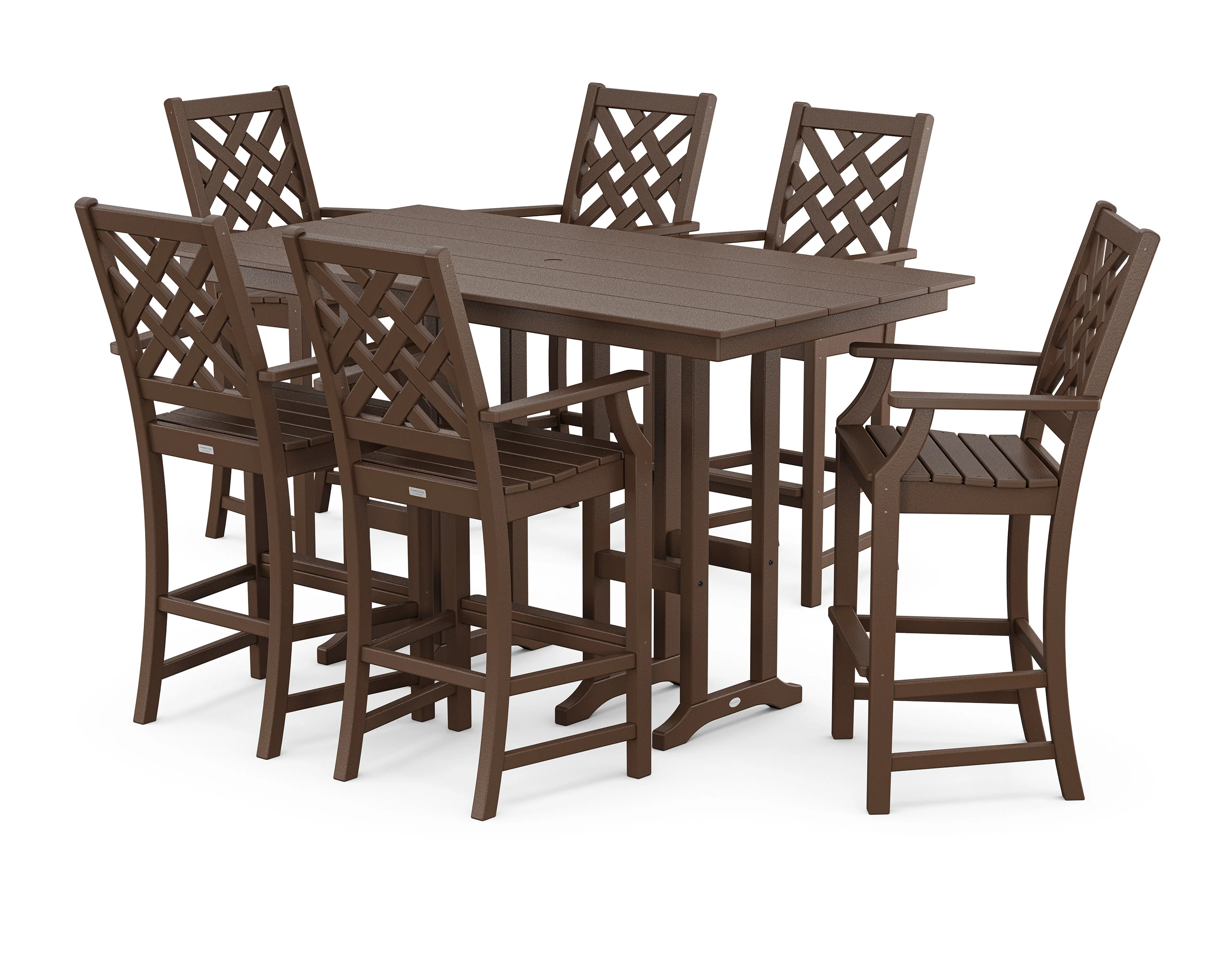 Wovendale Arm Chair 7-Piece Farmhouse Bar Set - Image 6