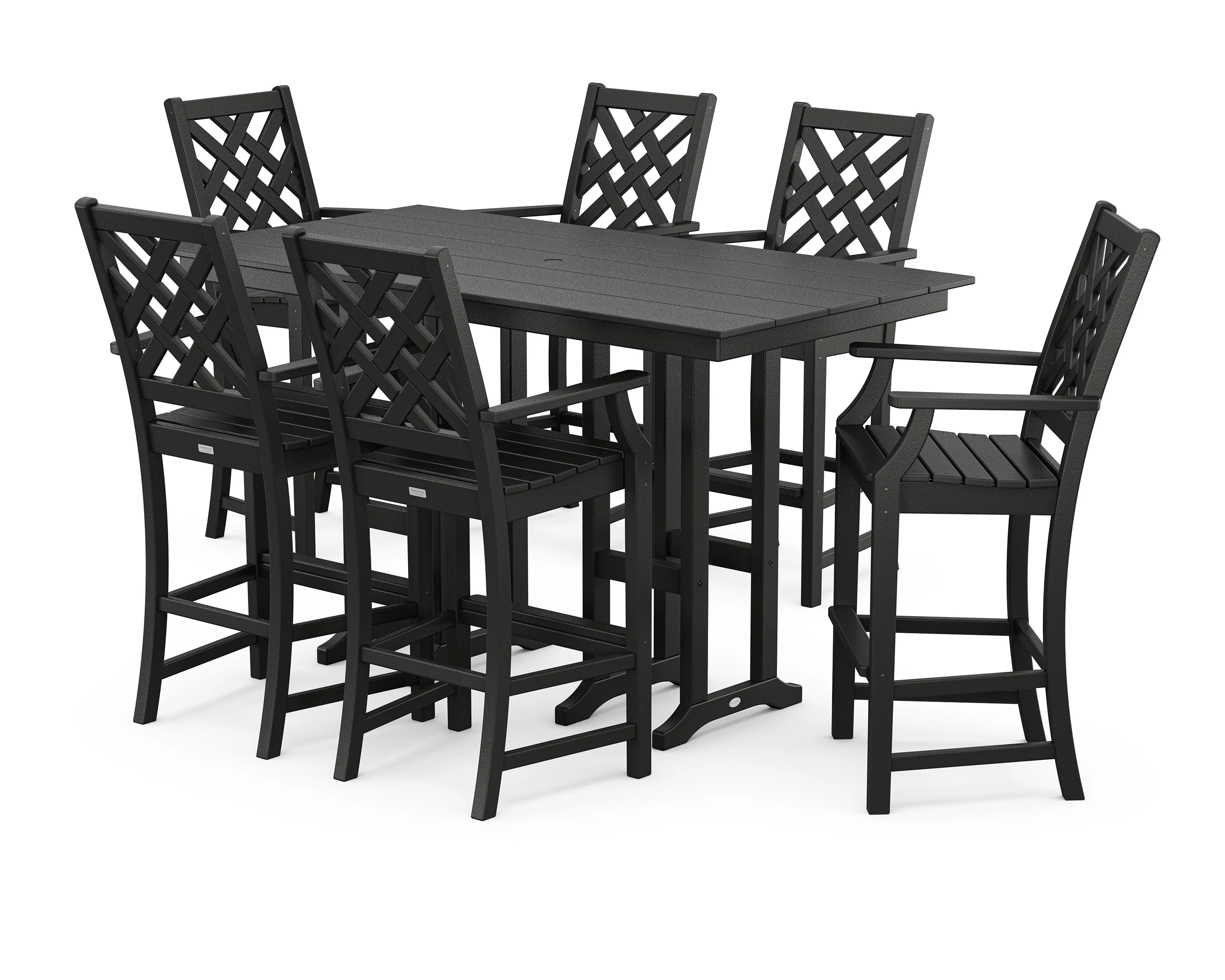 Wovendale Arm Chair 7-Piece Farmhouse Bar Set - Image 7