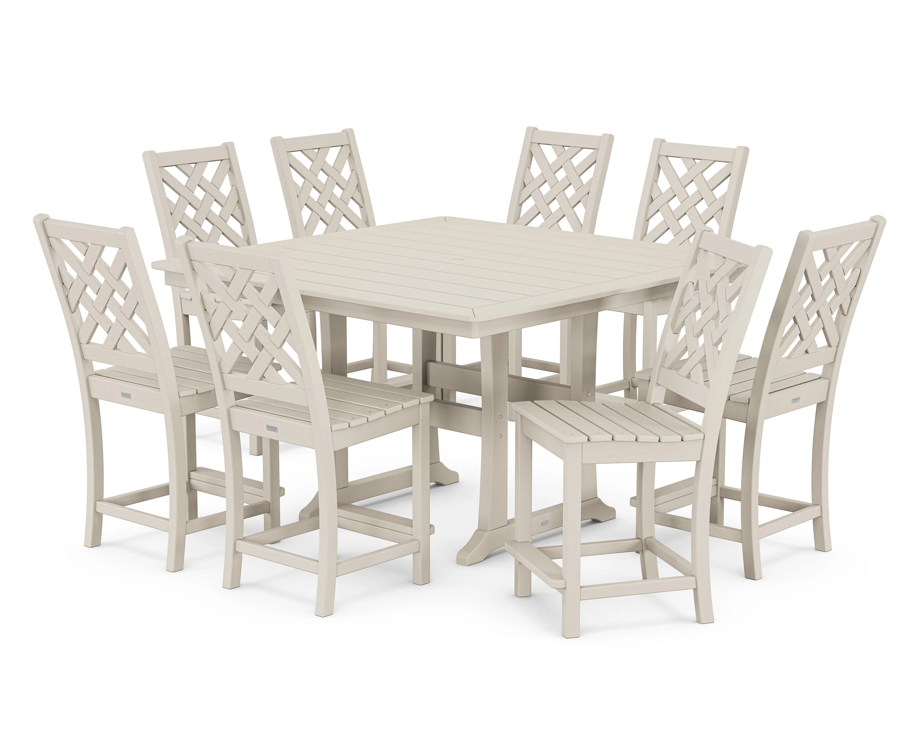 Wovendale Side Chair 9-Piece Square Counter Set with Trestle Legs - Image 5